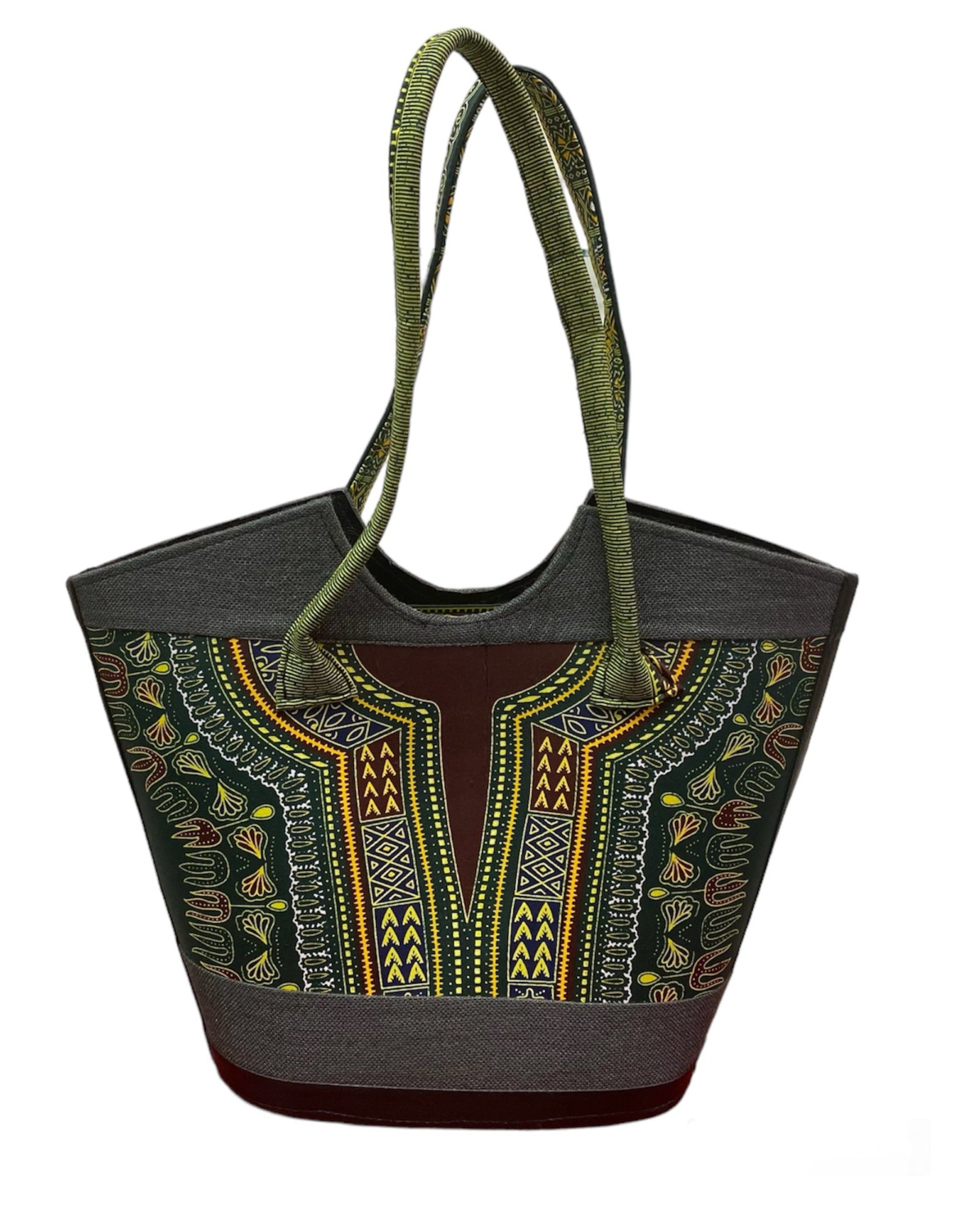 Classic African handbag , African prints bag with wooden handles