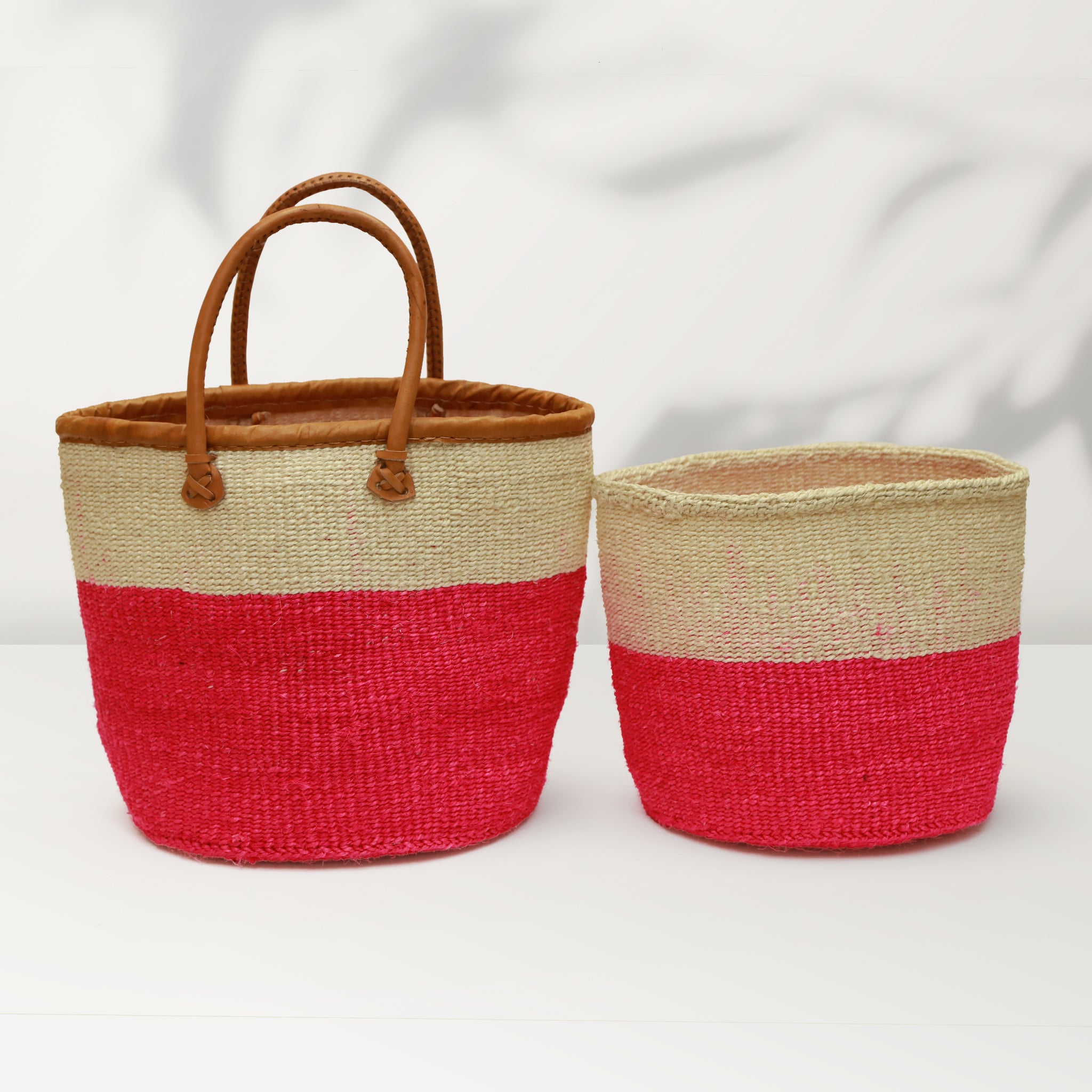 PINKSET3 -Storage basket|Woven Basket|Africa Baskets|Organizing Basket - Tobmarc Home Decor & Gifts