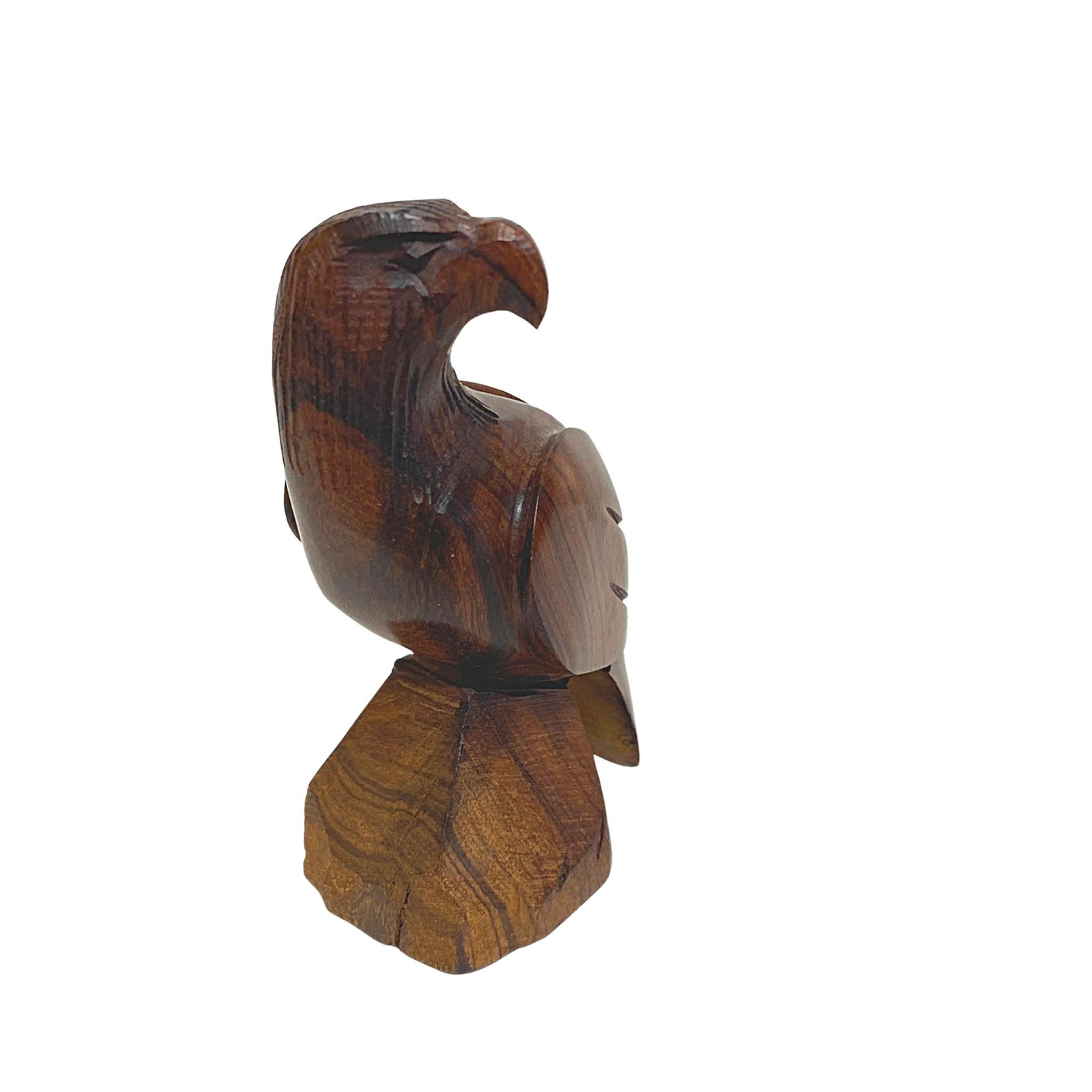 Hand Carved Eagle Falcon Bird Of Prey Hawk Wood Carving in Ironwood from Mexico - Tobmarc Home Decor & Gifts