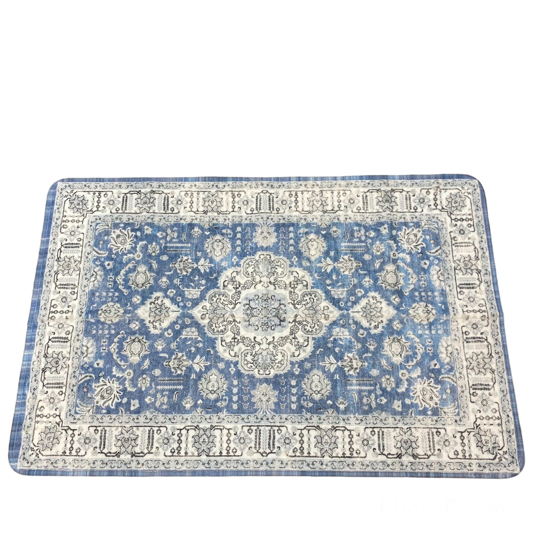 Area Rug Small Blue Bath Rug Non-Slip Soft mat Machine Washable