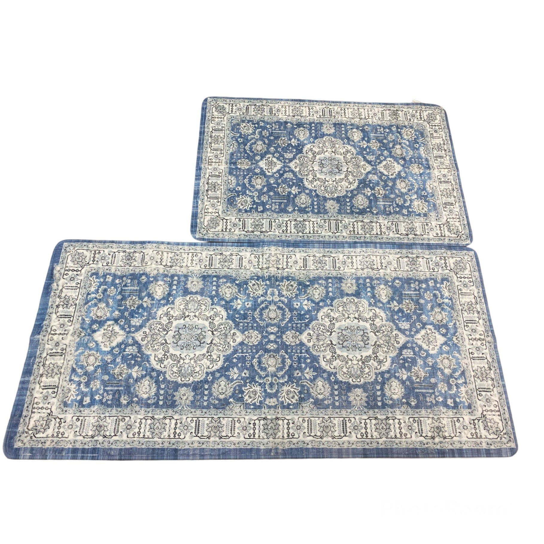 Area Rug Small Blue Bath Rug Non-Slip Soft mat Machine Washable