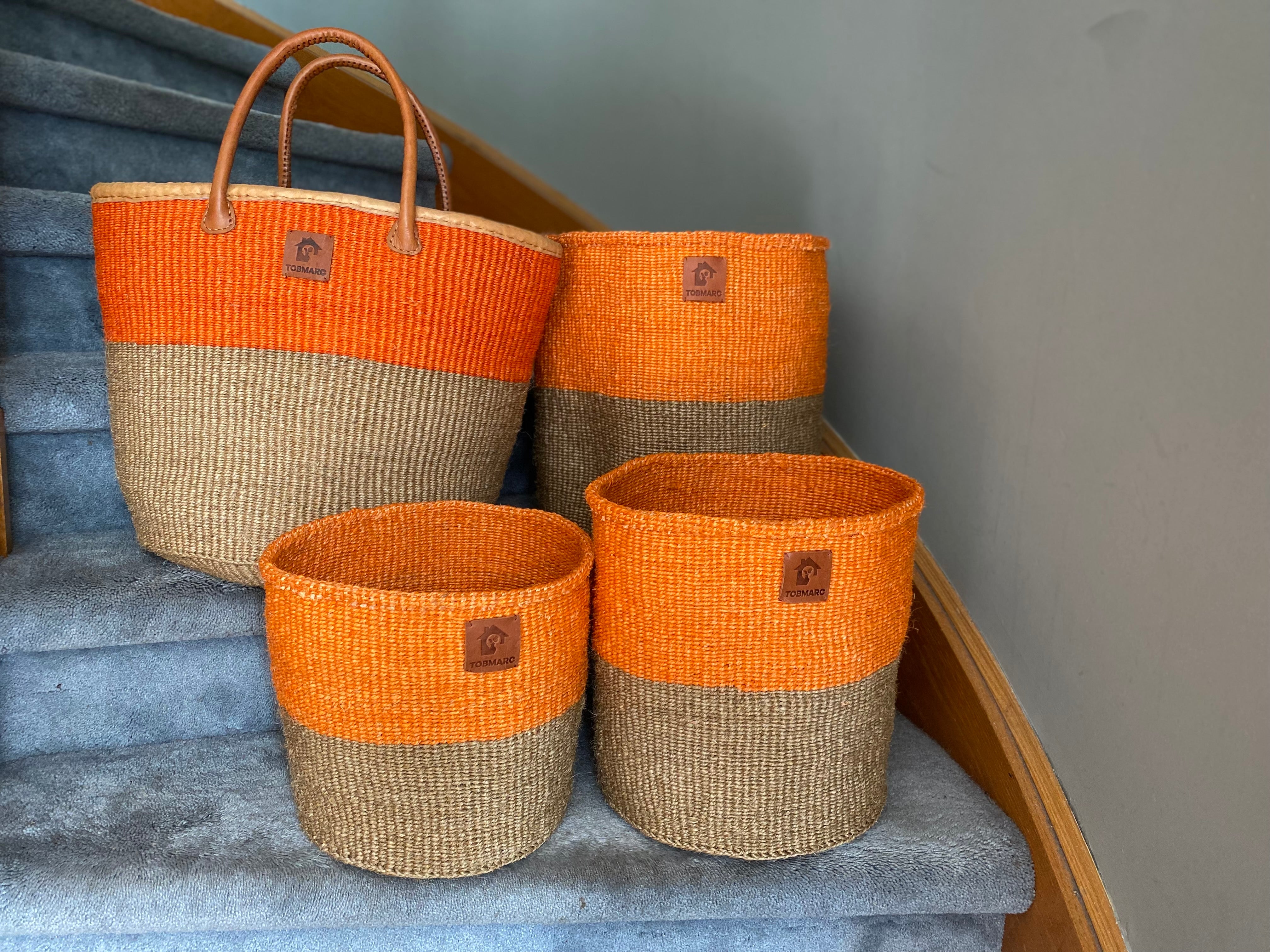 Two-Tone Storage Baskets, Plant Baskets, African Basket Planters, Laundry Basket, Toy Storage Baskets - Tobmarc Home Decor & Gifts