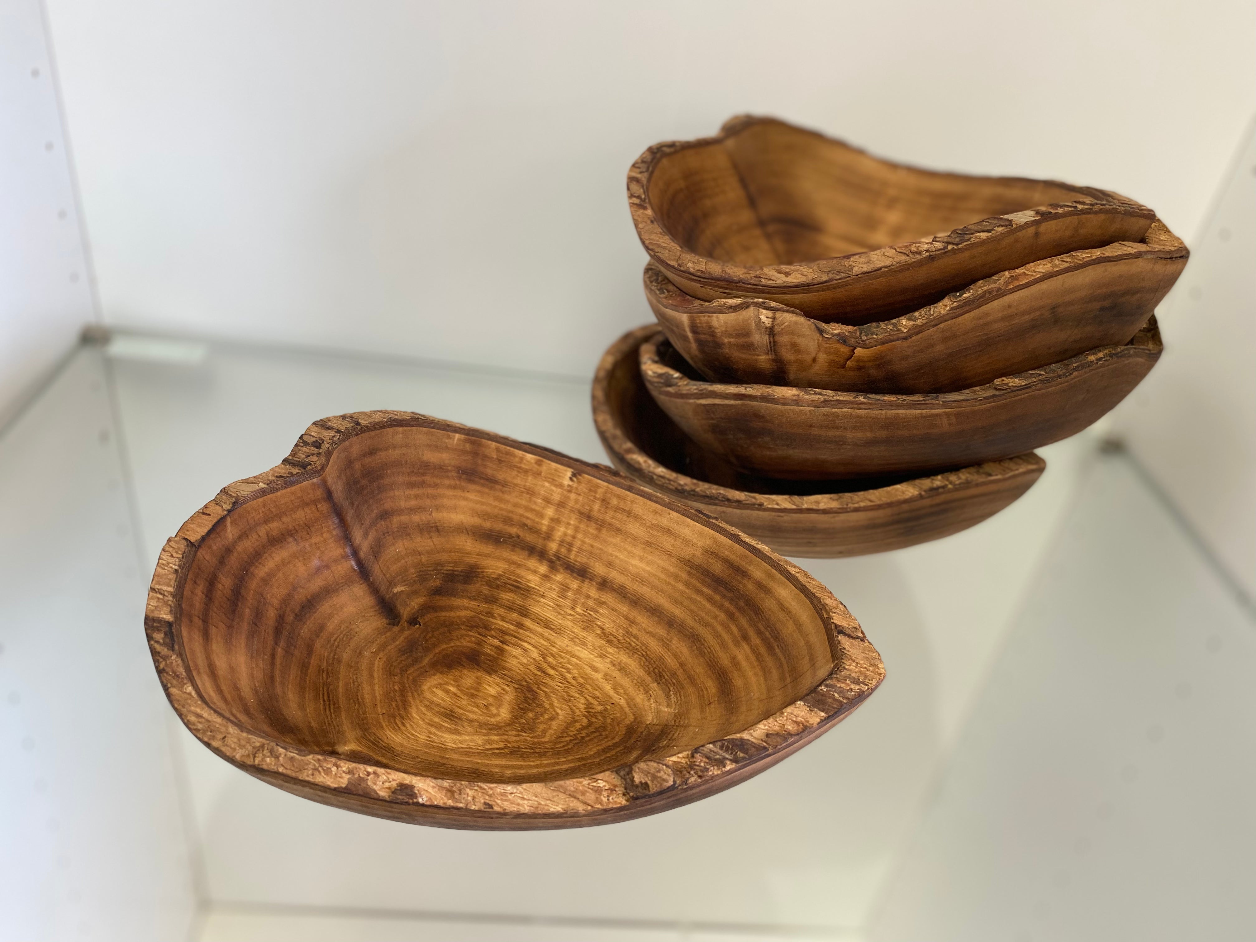CANDLE DOUGH BOWL, Wooden Dough Bowl, Hand Carved Decorative Heart Shape Dough Bowl Set, Housewarming Gift - Tobmarc Home Decor & Gifts