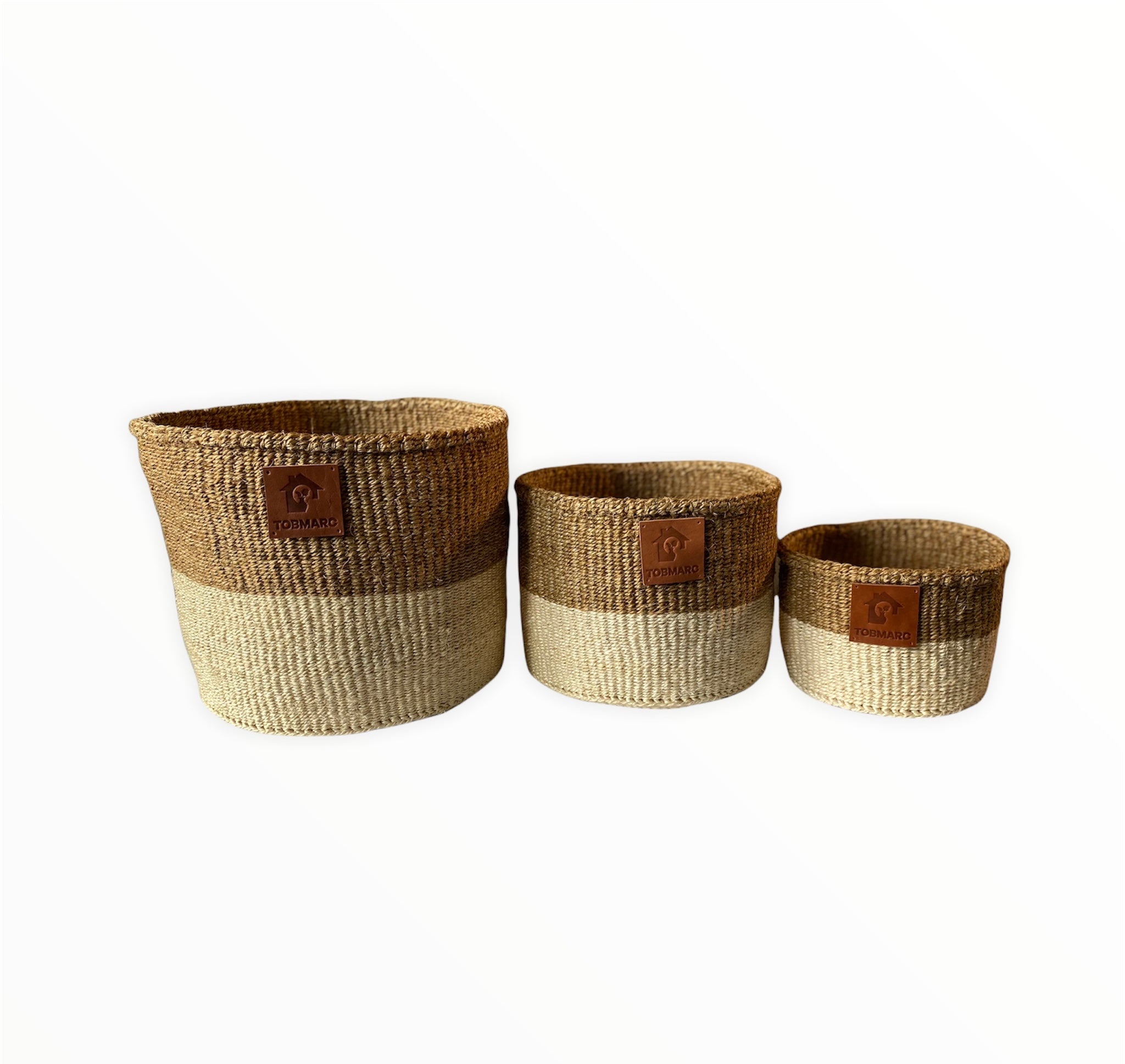BEICRE3 -AFRICAN BASKETS, LAUNDRY Baskets, Plant Basket With Handle Decorative Woven Basket, Fabric Storage Bin Hand Woven Basket - Tobmarc Home Decor & Gifts