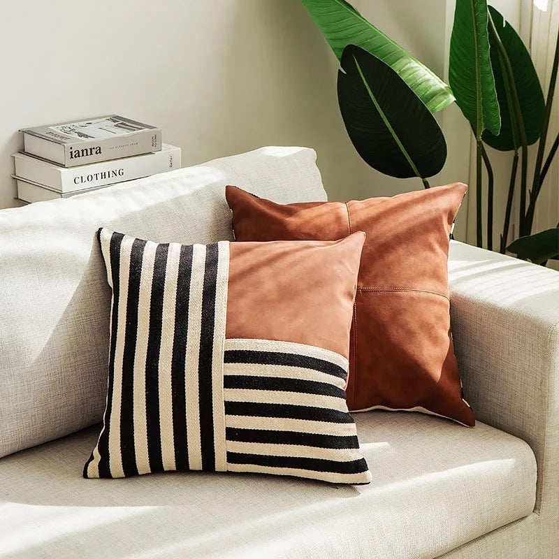 Faux Leather Patterned Cushion Covers - Tobmarc Home Decor & Gifts