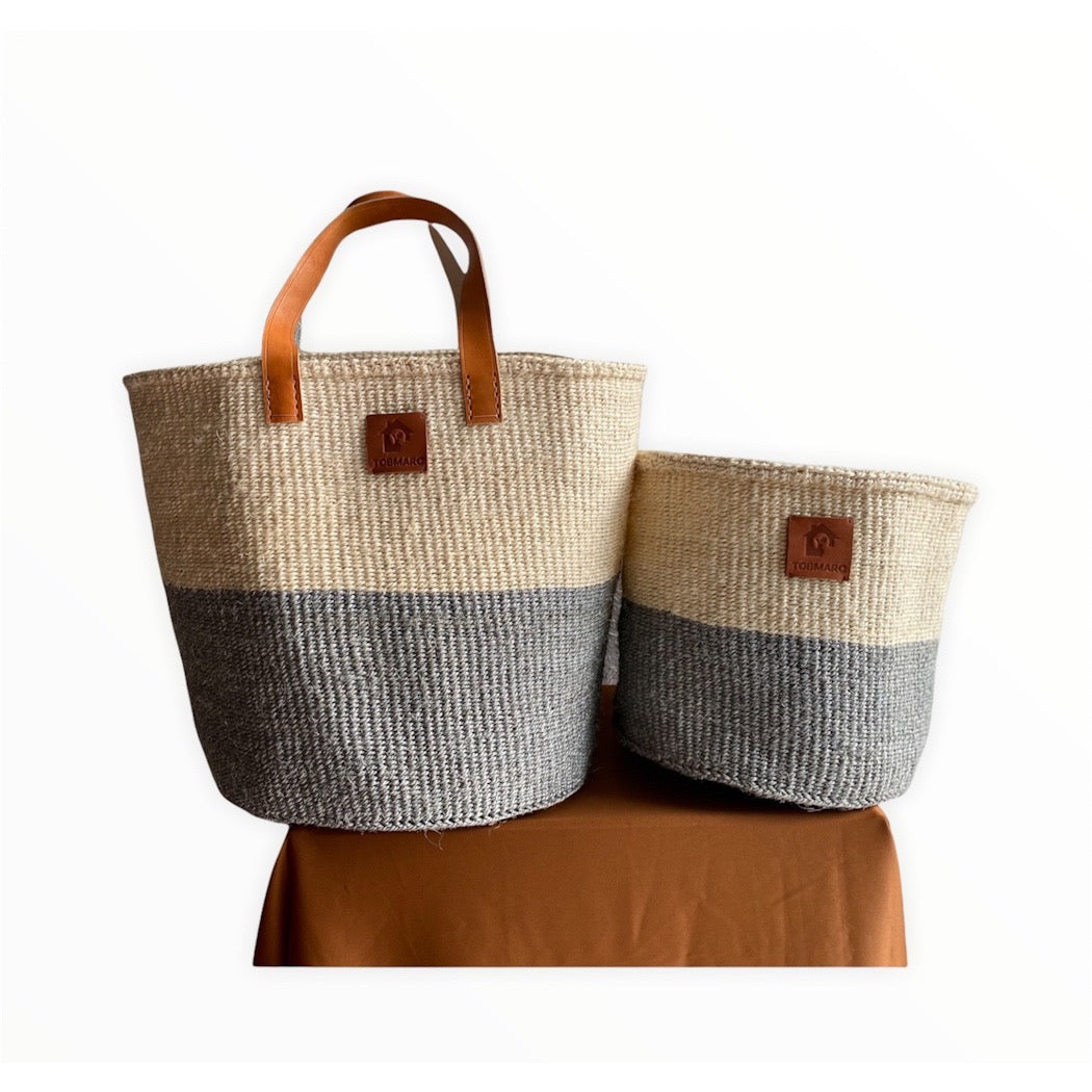 WHIGRE2 - BLANKET BASKET, BASKET With Handle, Organizing Sisal Fiber Shopping Toy Storage Bag, Woven Storage Custom Toy Personalized Basket - Tobmarc Home Decor & Gifts