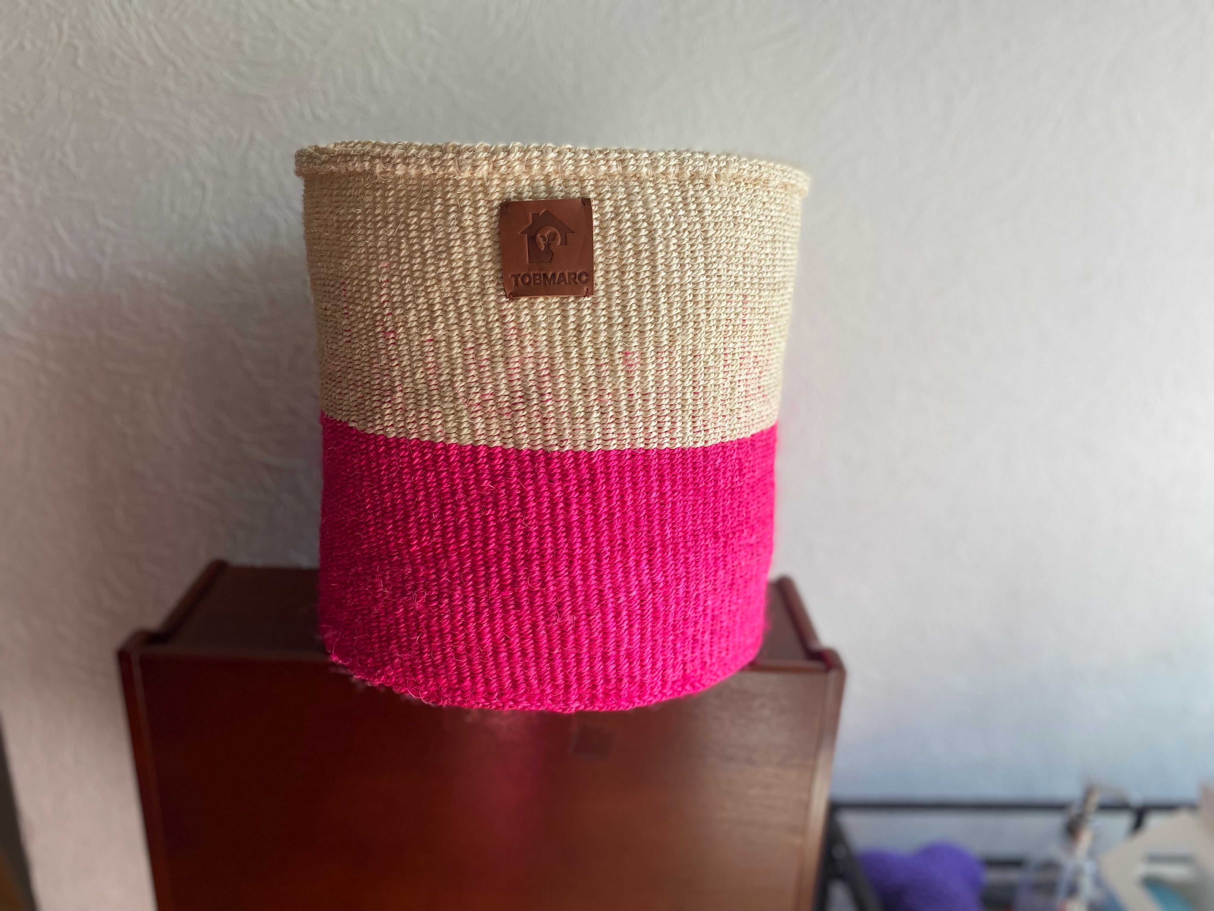 PINKSET3 -Storage basket|Woven Basket|Africa Baskets|Organizing Basket - Tobmarc Home Decor & Gifts
