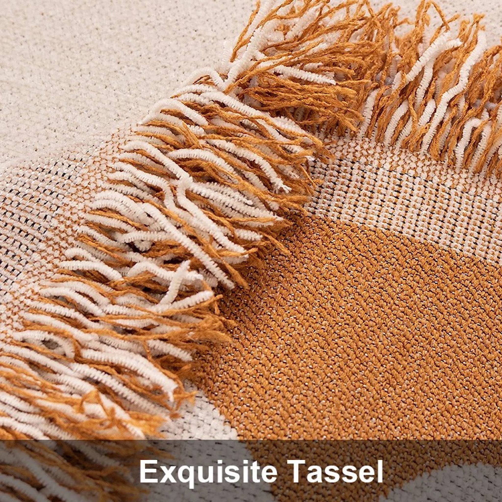 Reversible soft Knitted Throw Blanket with Decorative Tassels for Bed Sofa, Couch Throw 180cm x230cm - Tobmarc Home Decor & Gifts