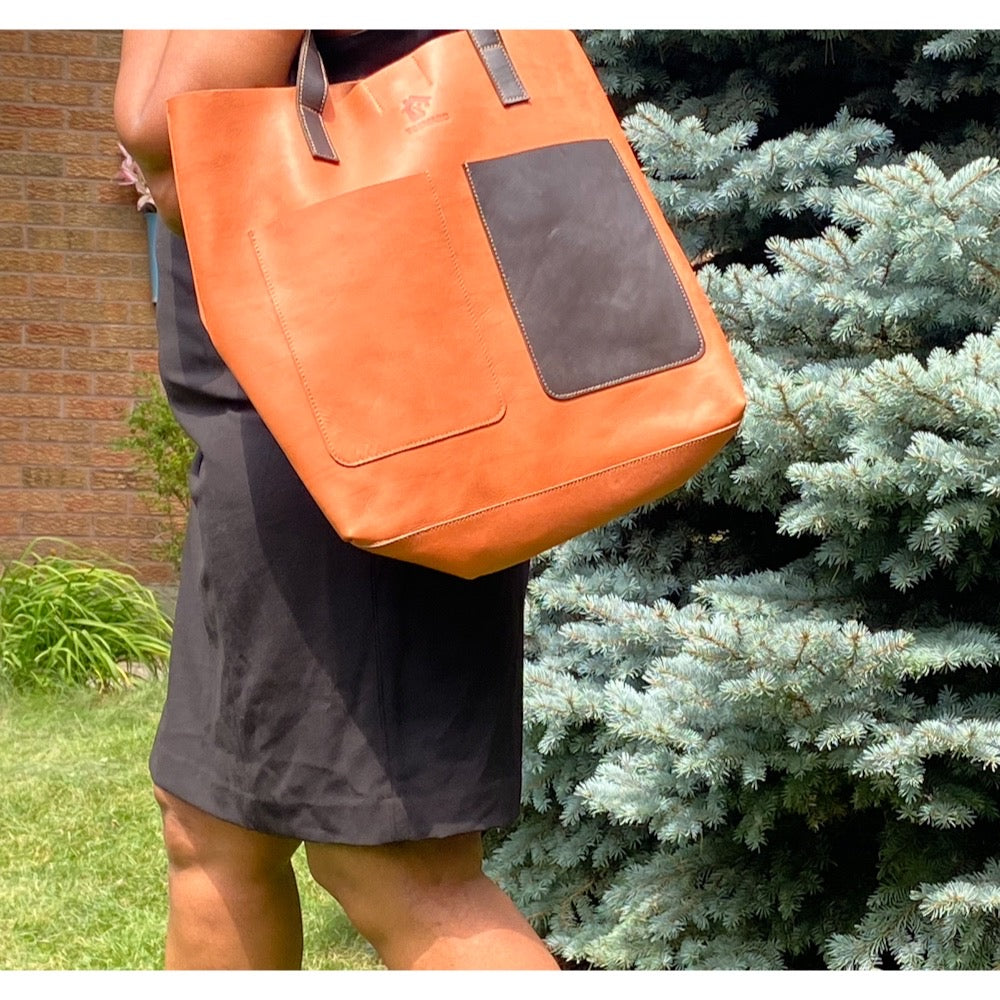 Shopping leather bag, Tote leather bag, Leather tote bag, Woman leather tote, Woman shoulder bag, Travel bagLaptop Bag - Tobmarc Home Decor & Gifts