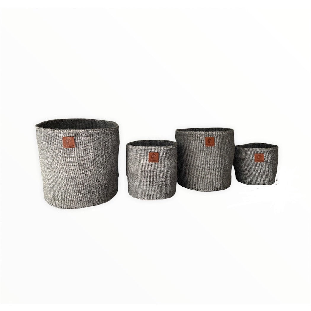 GREYSET4 - Storage Baskets, Plant Baskets, African Basket Planters, Laundry Baskets, Decorative Baskets, Toy Storage Baskets - Tobmarc Home Decor & Gifts