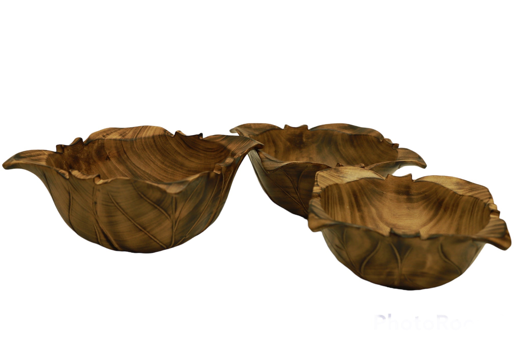 HAND-CARVED CABBAGE SHAPED Wooden Bowl Round Serving Bowl For Food Salad Fruit Multipurpose - Tobmarc Home Decor & Gifts
