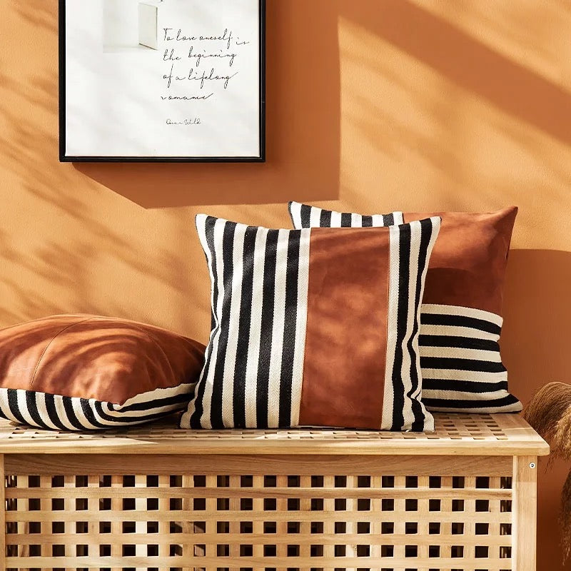 Faux Leather Patterned Cushion Covers - Tobmarc Home Decor & Gifts
