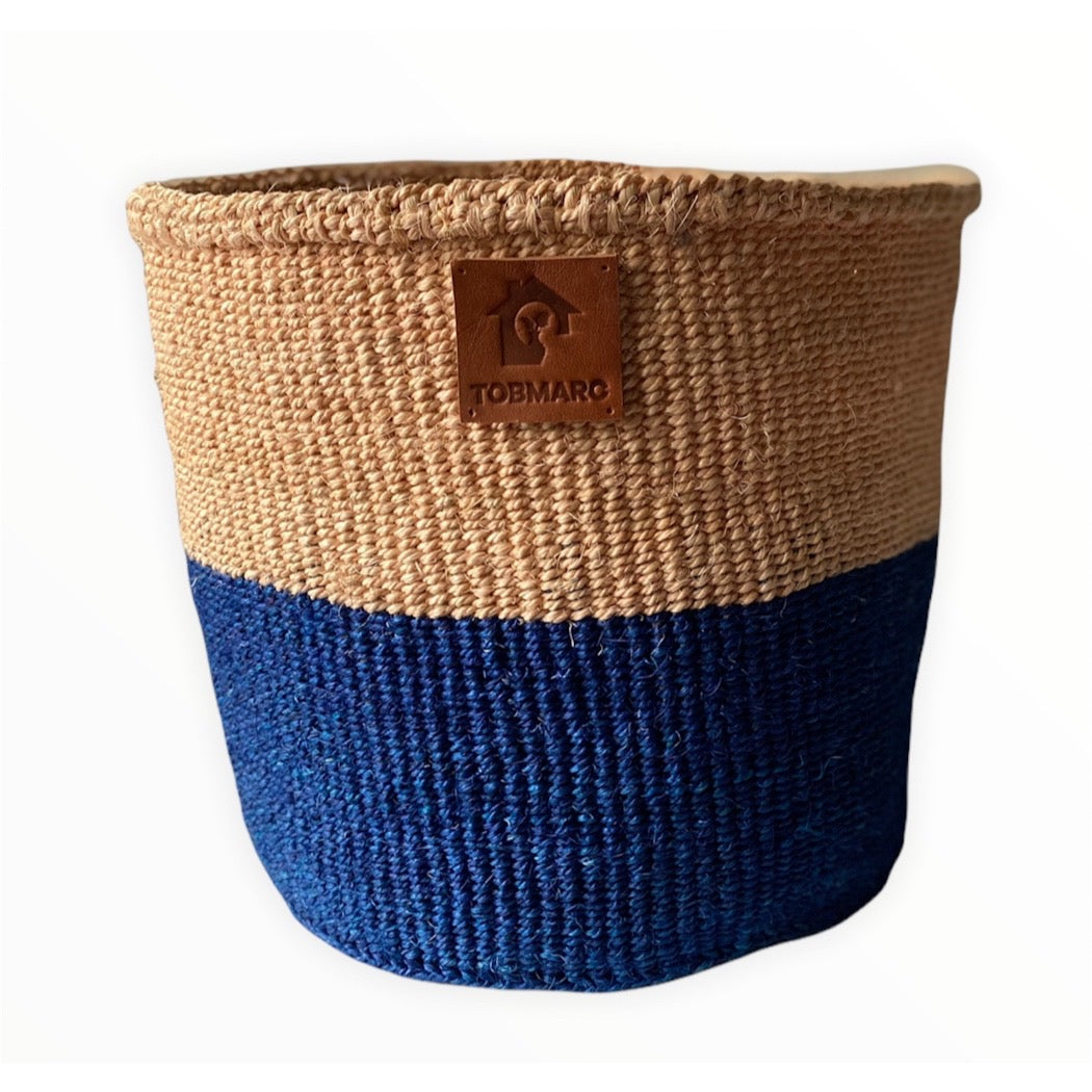 CREBLUSE2- Woven basket, African basket, Market basket with leather handles, Woven tote bags, African storage basket, Gift for her, African bags - Tobmarc Home Decor & Gifts