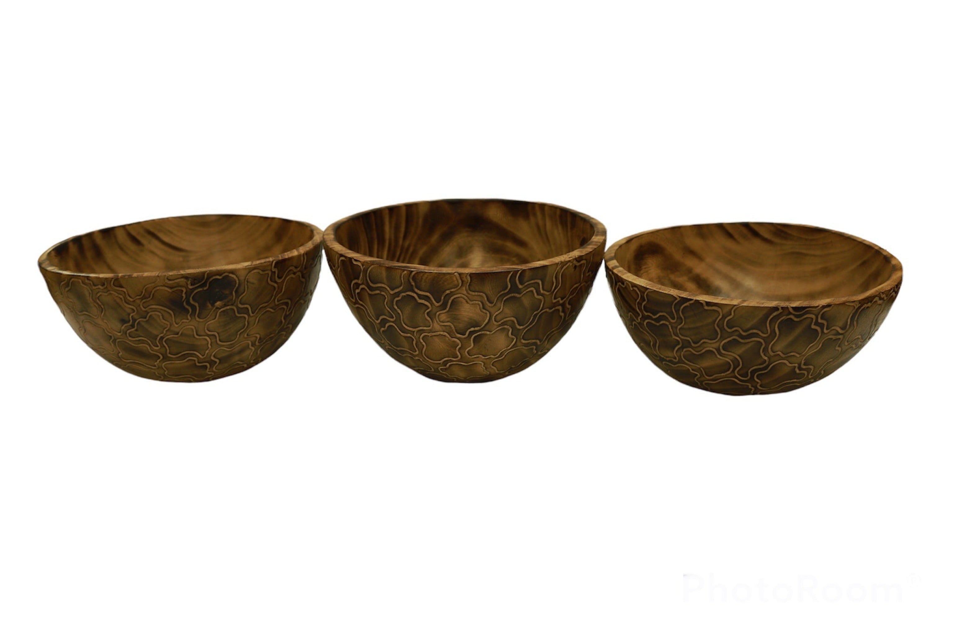 GIRAFFE DECORATED BOWL 12” -Handcrafted Jacaranda Wood Bowls,Salad Serving Bowls, Fruit Decorative Bowls, Salad Wooden Bowls Set, Nesting serving bowls - Tobmarc Home Decor & Gifts