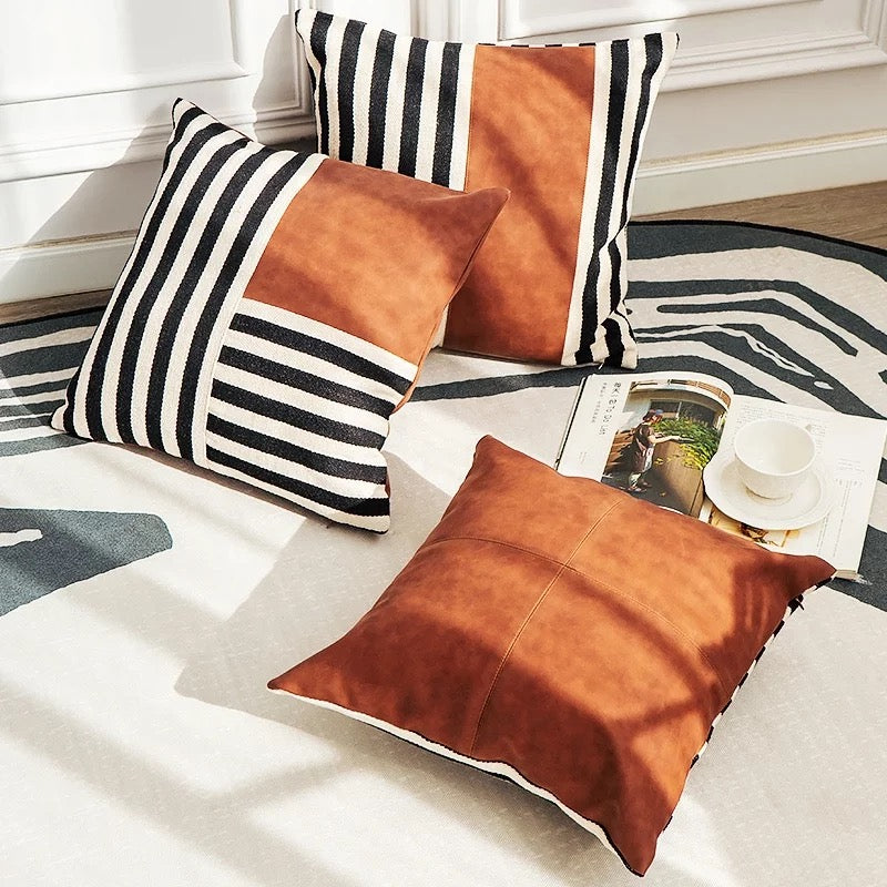 Faux Leather Patterned Cushion Covers - Tobmarc Home Decor & Gifts