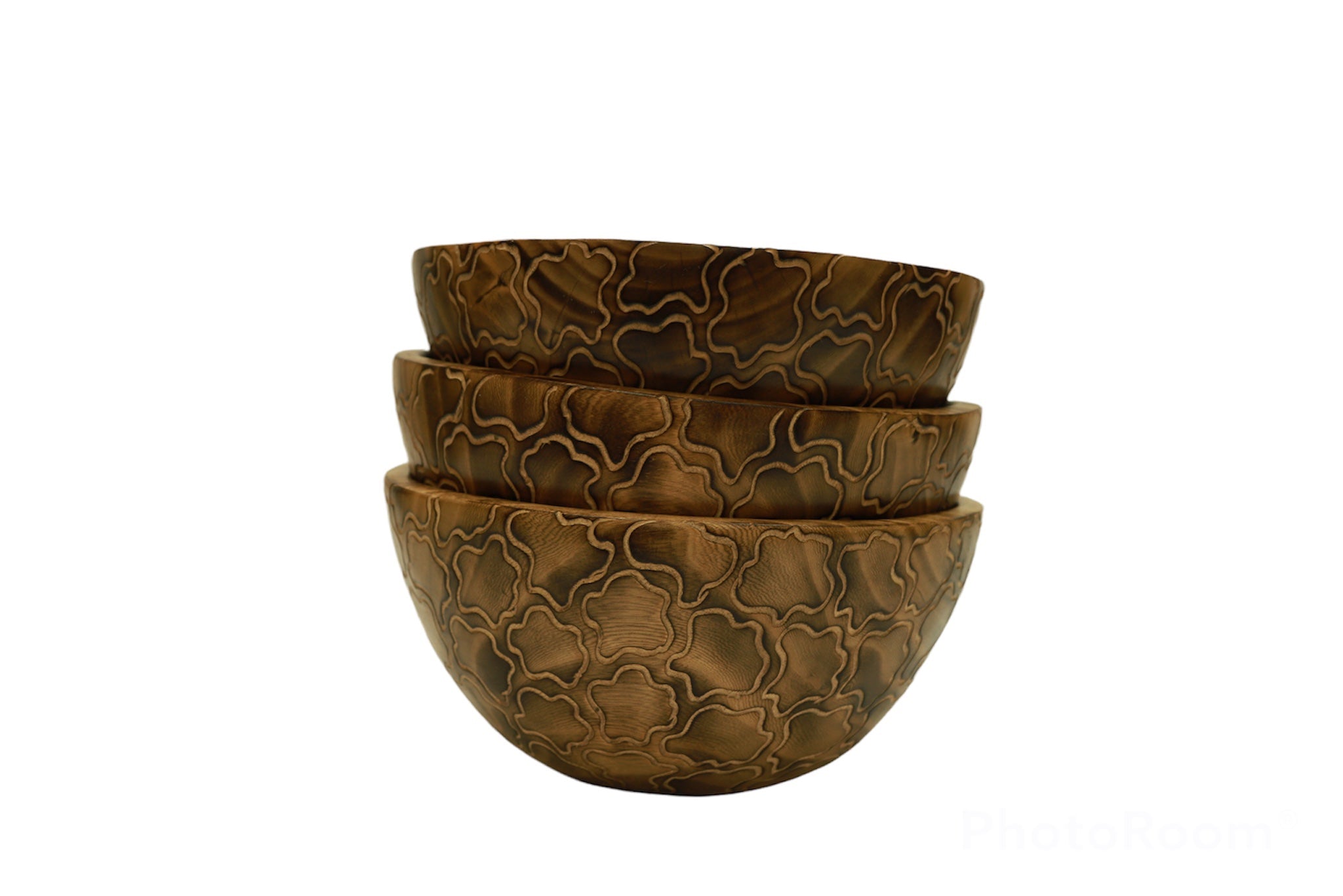 GIRAFFE DECORATED BOWL 12” -Handcrafted Jacaranda Wood Bowls,Salad Serving Bowls, Fruit Decorative Bowls, Salad Wooden Bowls Set, Nesting serving bowls - Tobmarc Home Decor & Gifts