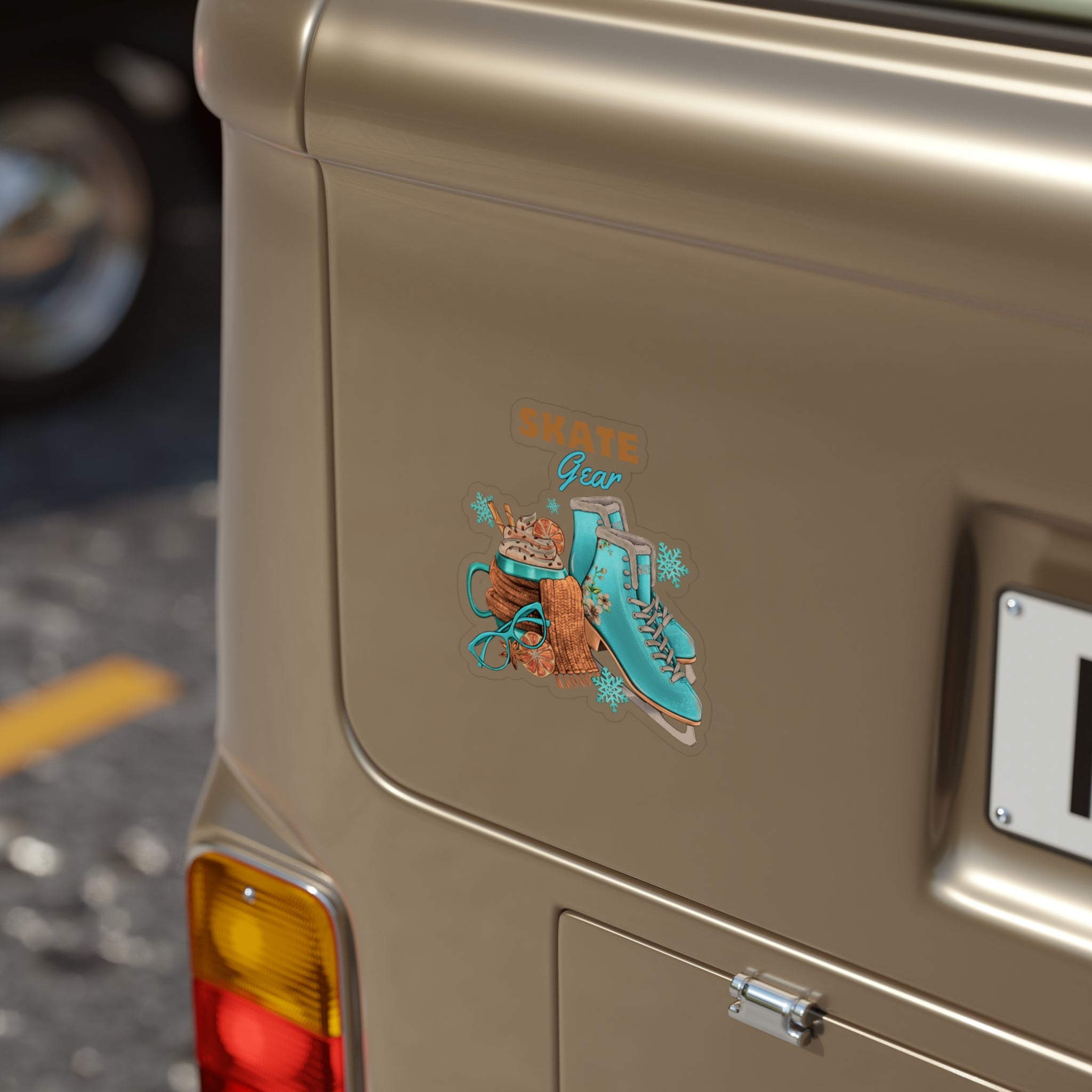 Winter Skate Gear Transparent Die-Cut Sticker - Perfect for Outdoors & Gifts