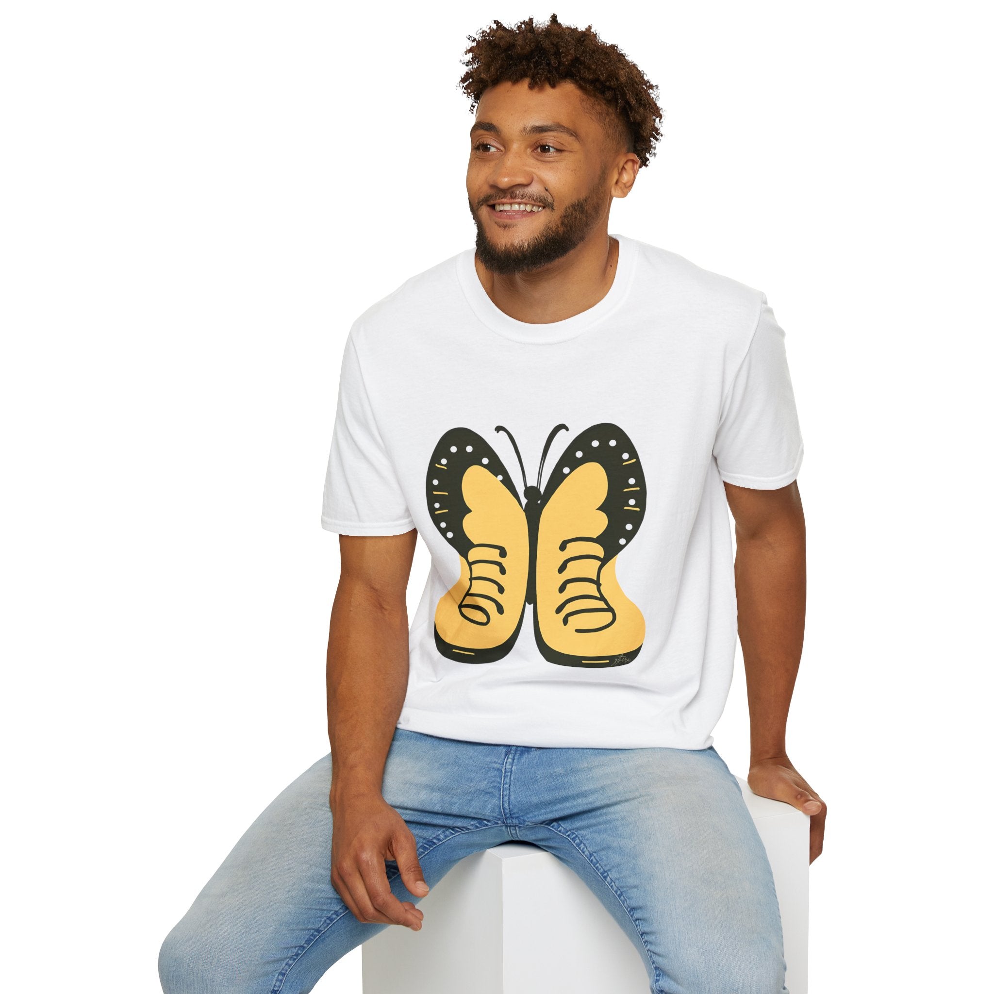 Colorful Butterfly Unisex Softstyle T-Shirt – Perfect for Nature Lovers and Casual Wear