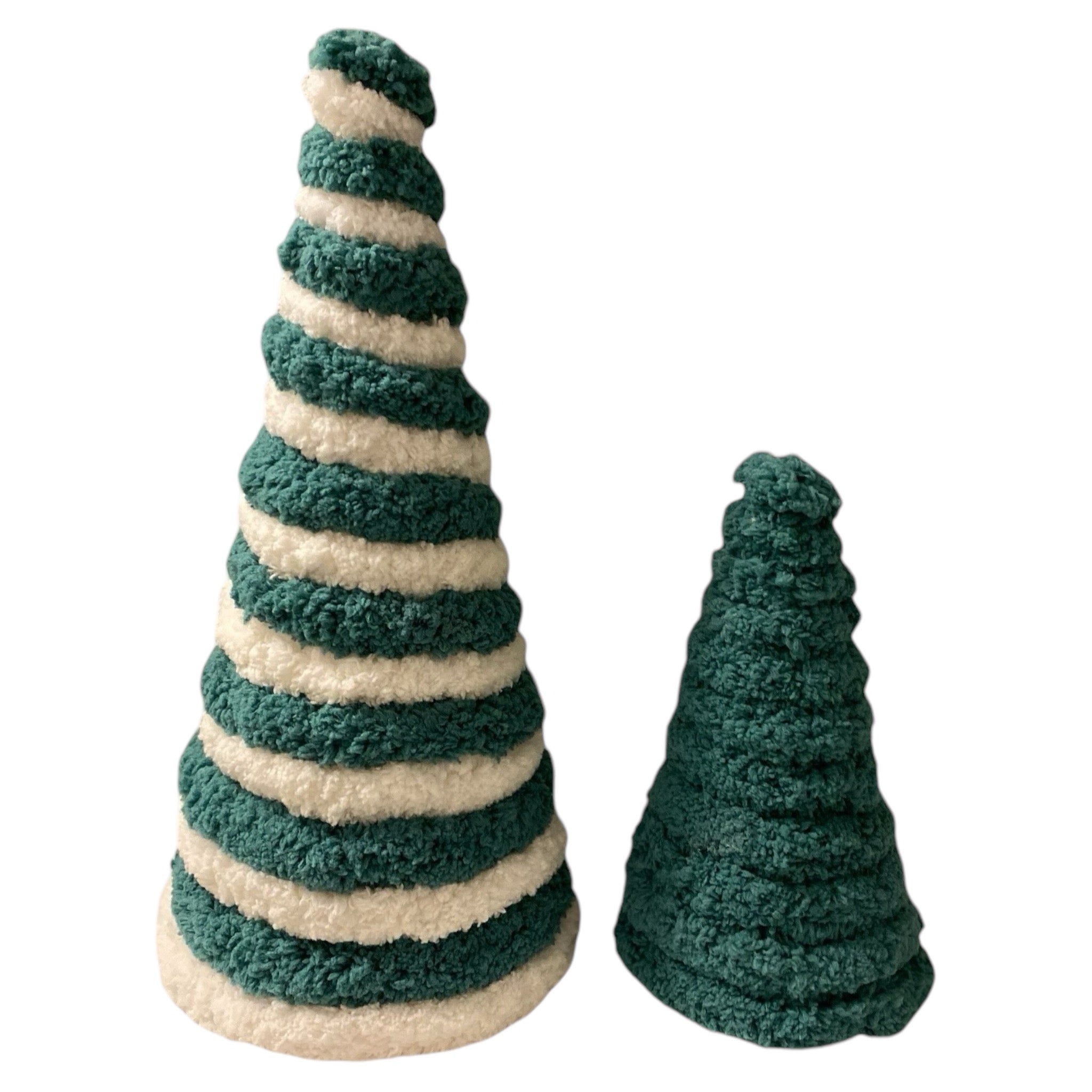 Yarn Christmas Cone Tree Decorative Paper Mache Cone set