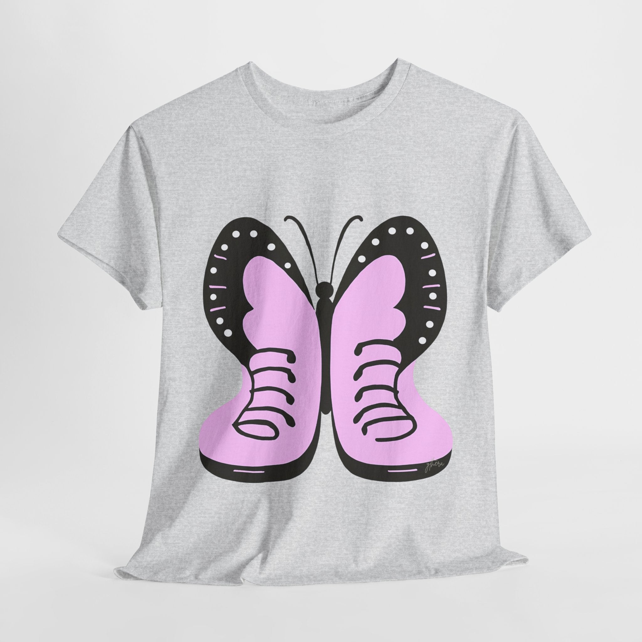 Butterfly Vibes Unisex Heavy Cotton Tee - Playful Pink Design