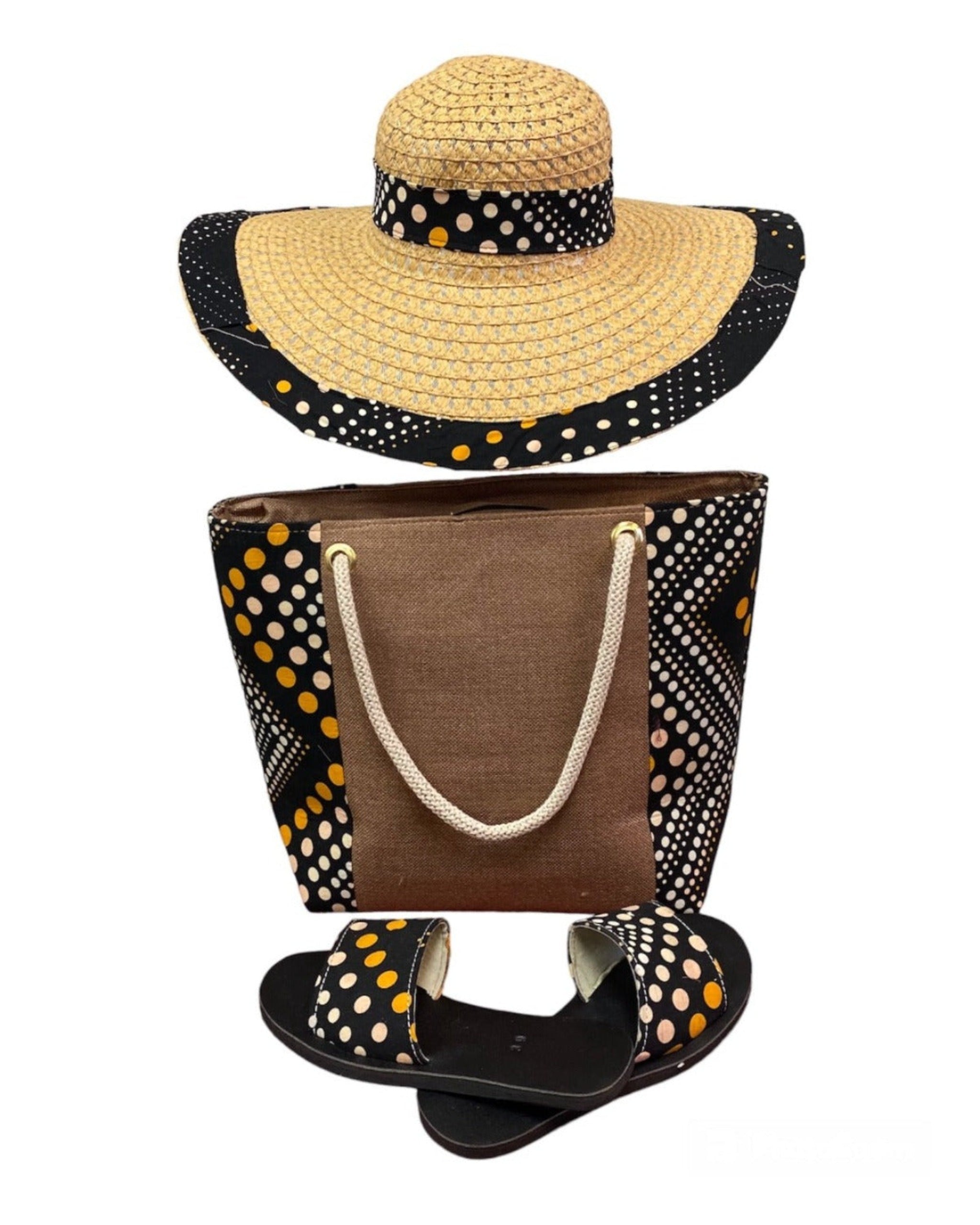 African Textile Bag with matching accessories African print Handbag, (bag 15"w x 12" h. Sandal size 39)
