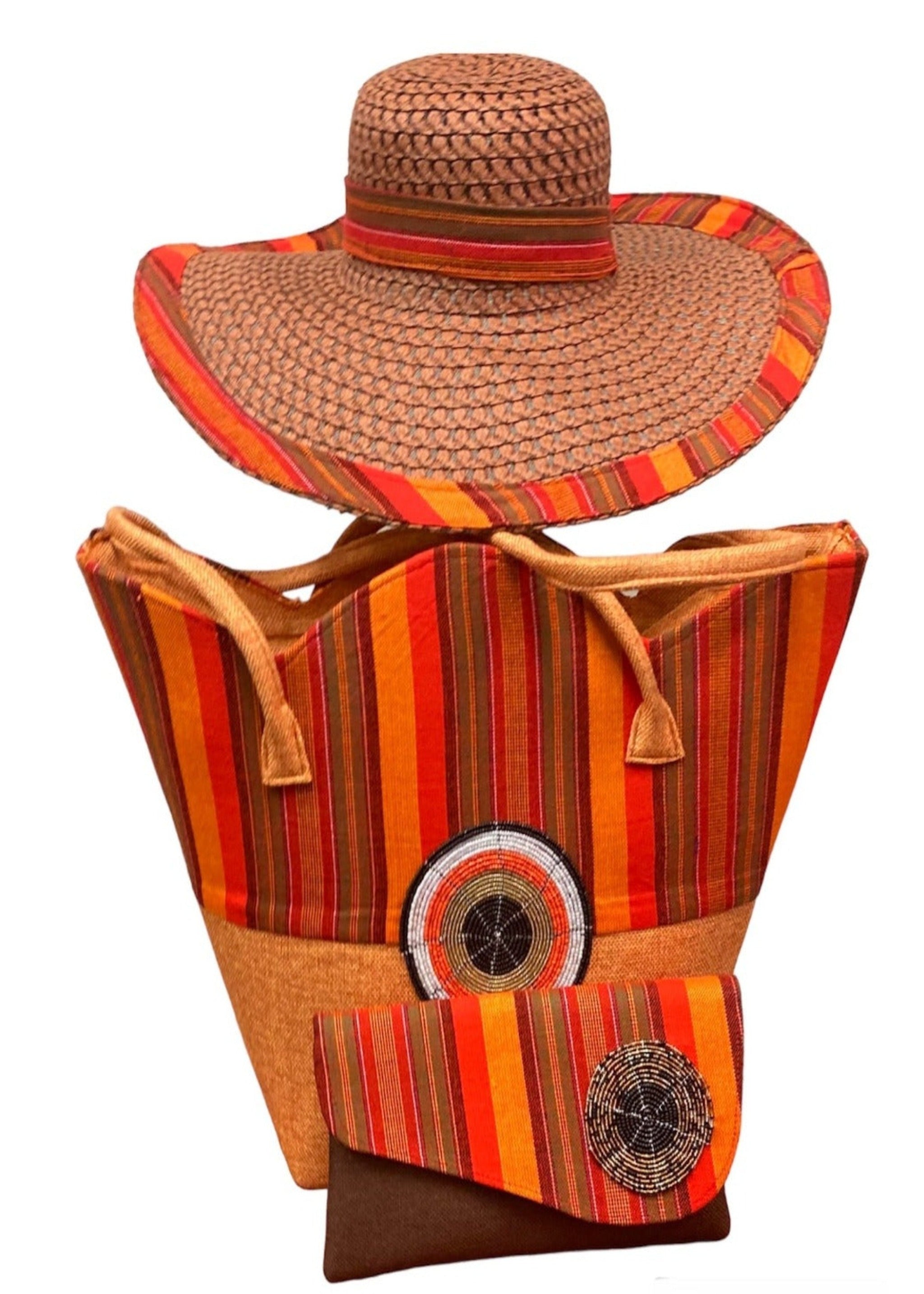 African textile bag Summer Kente Beach bag with a matching accesories