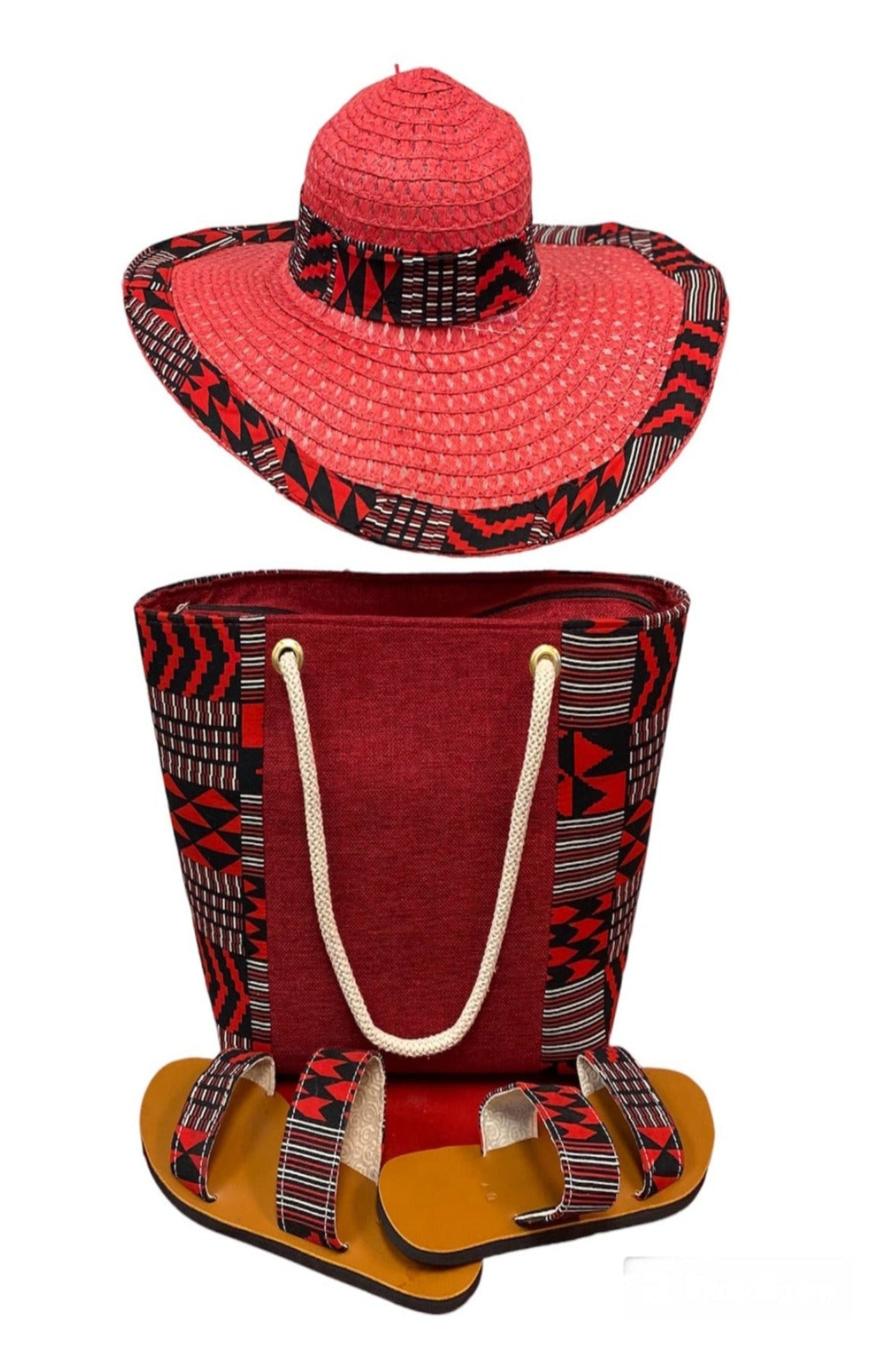African Textile Bag with matching accessories African print Handbag, (bag 15"w x 12" h. Sandal size 39)