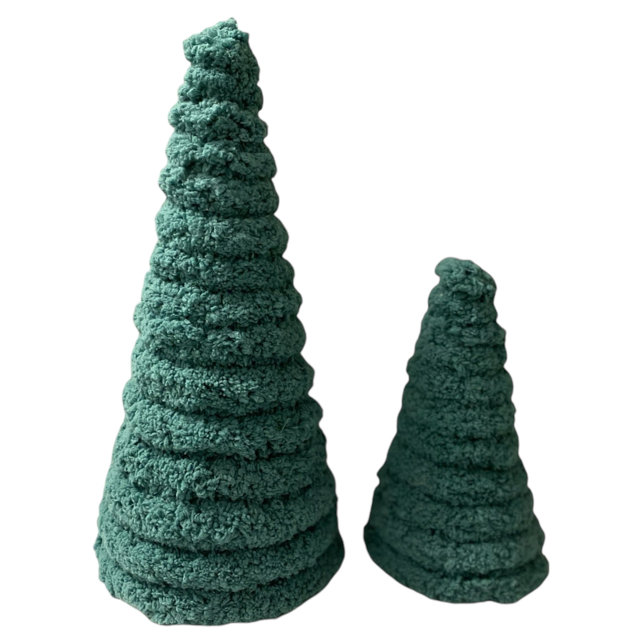 Yarn Christmas Cone Tree Decorative Paper Mache Cone set
