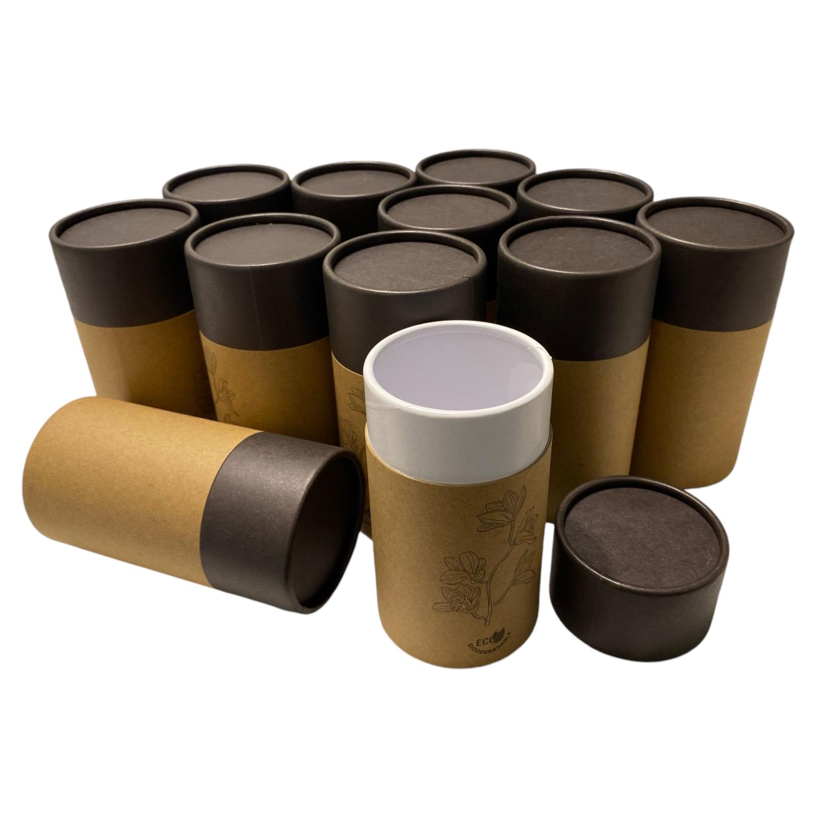 TOBMARC Kraft Paper tube Packaging storage tube for tea, coffee Airtight Food Grade Recyclable Container cylinder-12 Pack