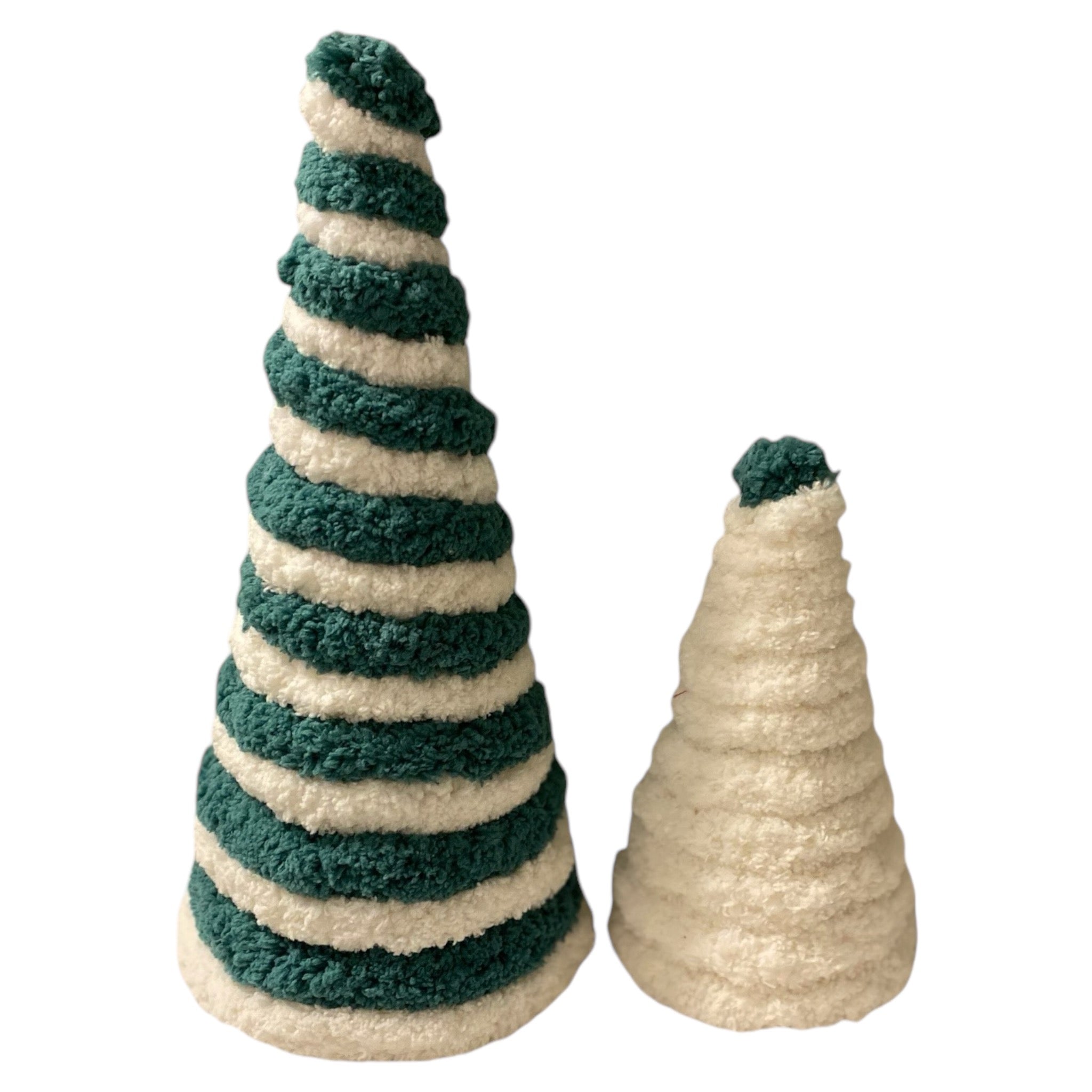 Yarn Christmas Cone Tree Decorative Paper Mache Cone set