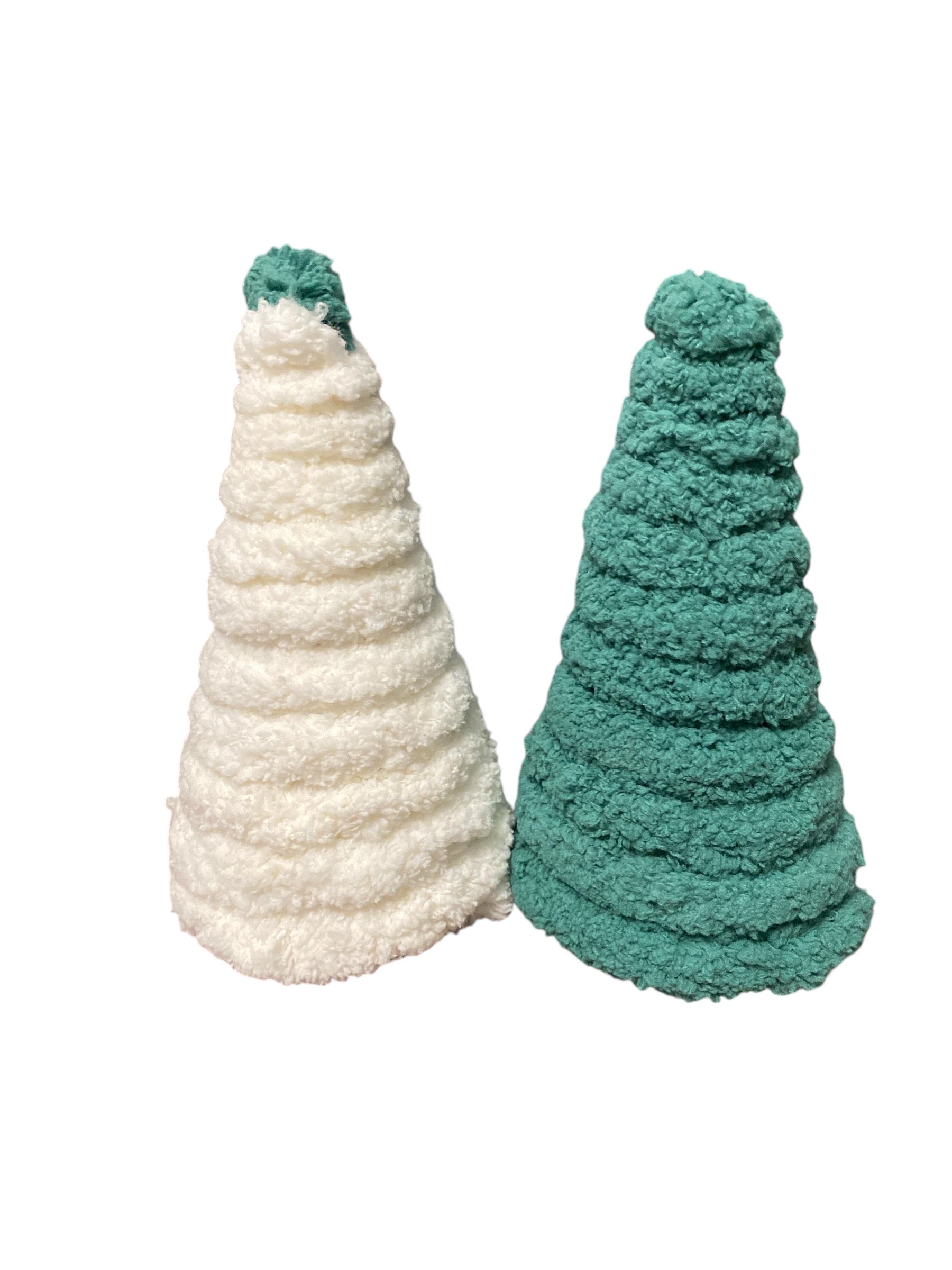Yarn Christmas Cone Tree Decorative Paper Mache Cone set