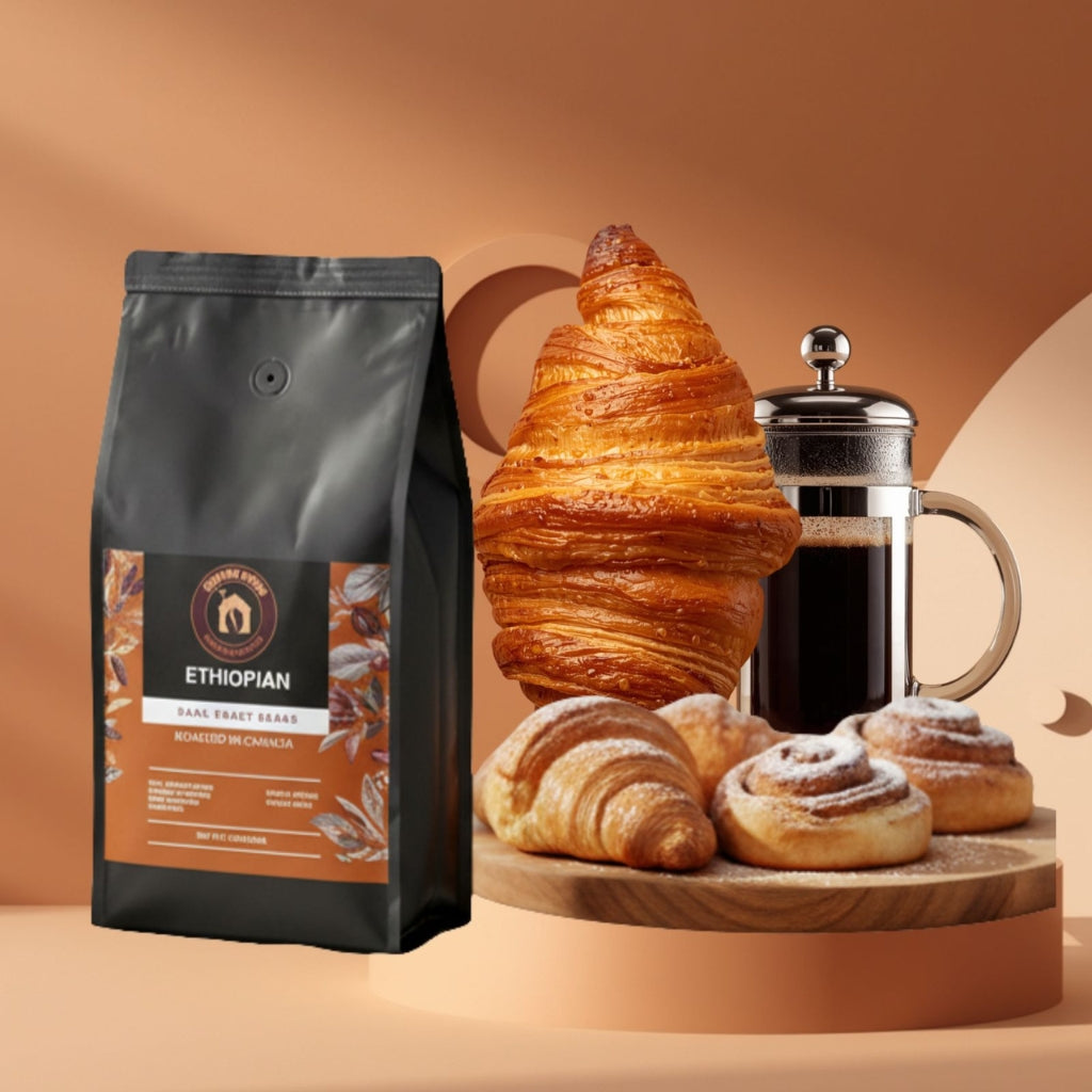 Tobmarc Ethiopian Yirgacheffe Whole Coffee Beans (12 oz) - Single Origin Gourmet High Altitude Arabica - Fresh Roasted Dark Roast with Citrus & Floral Notes