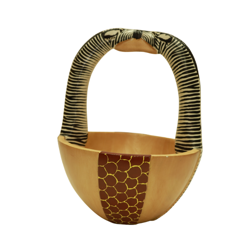 Zebra Bowl With Handle