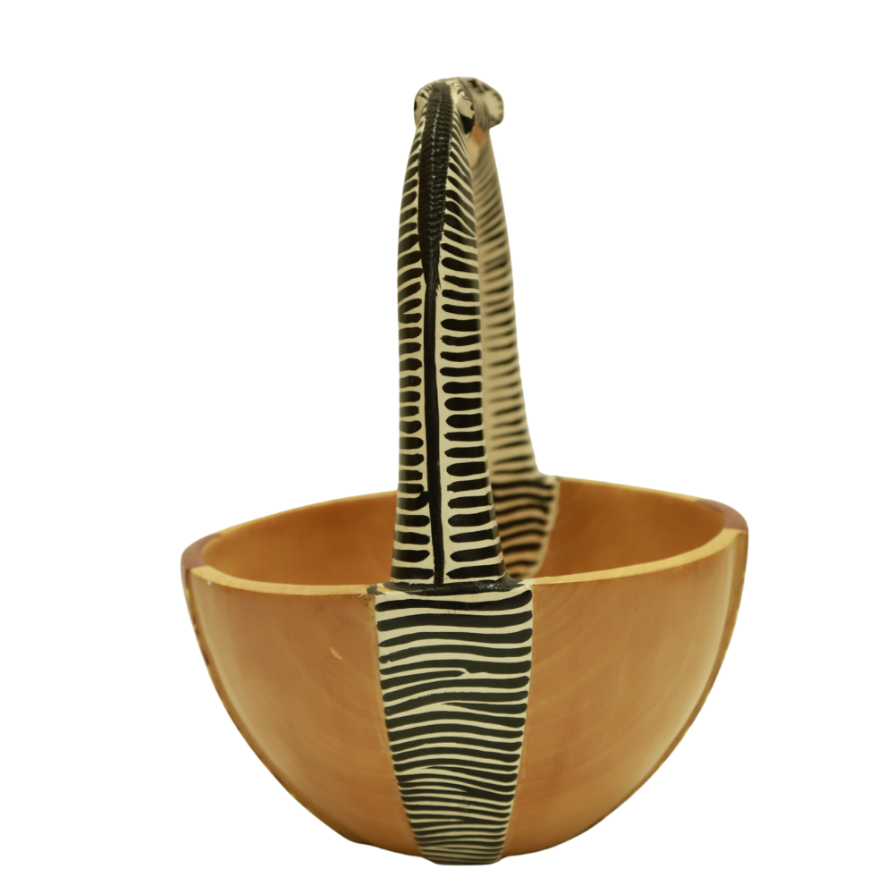 Zebra Bowl With Handle