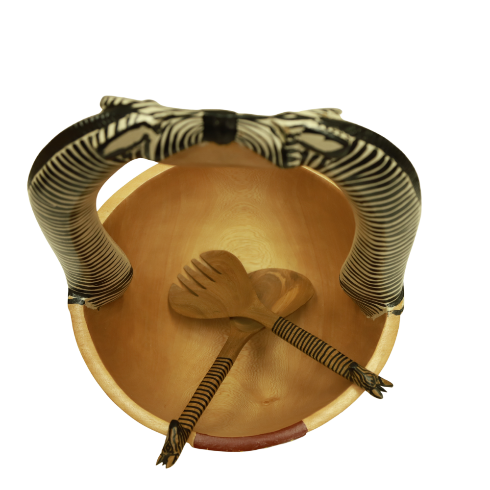Zebra Bowl With Handle