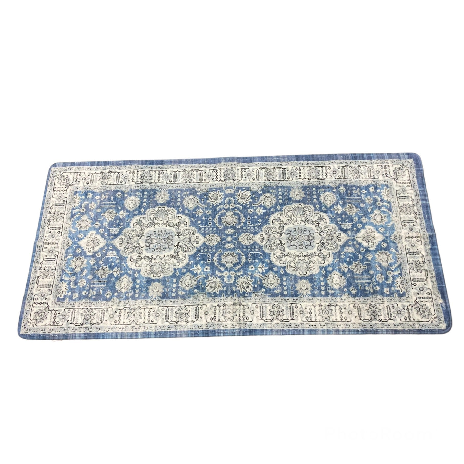 Area Rug Small Blue Bath Rug Non-Slip Soft mat Machine Washable