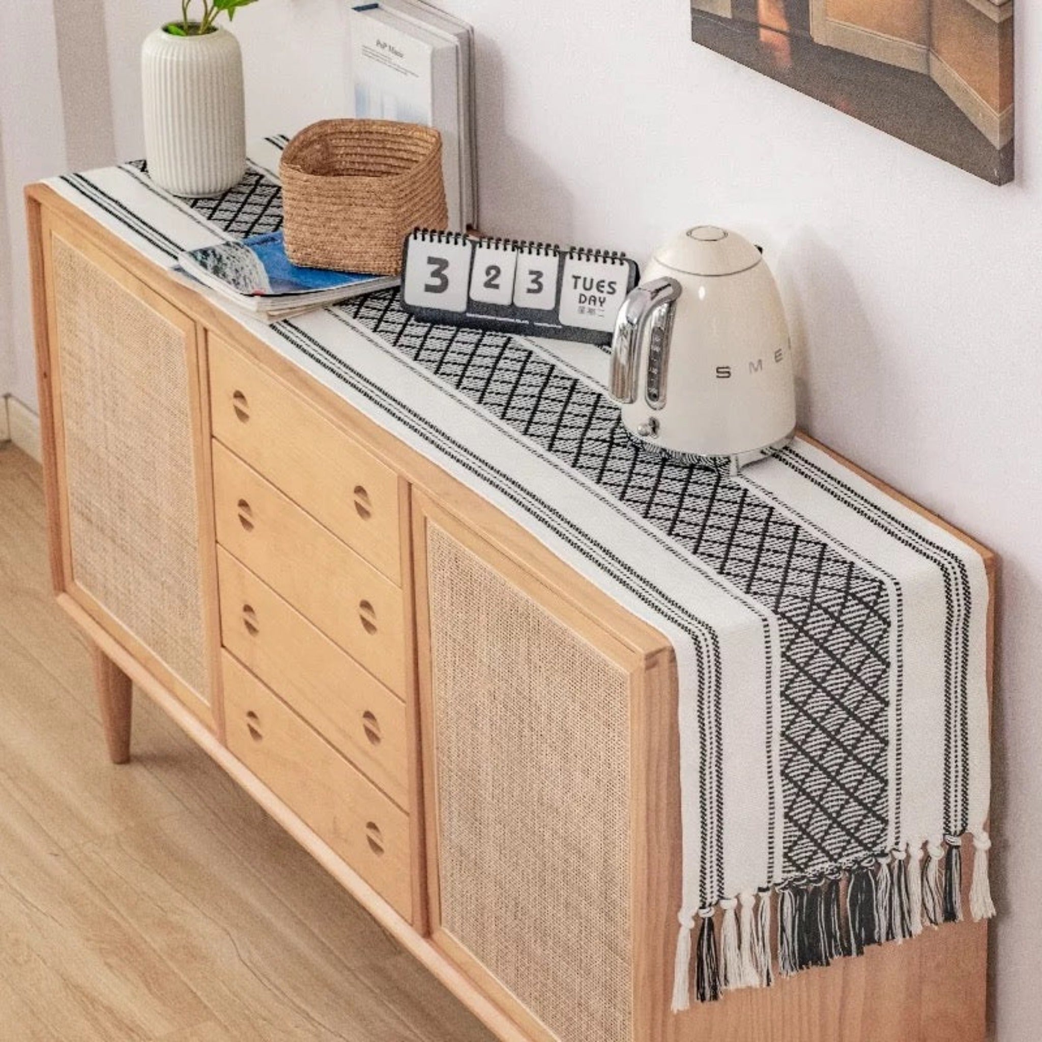 BOHEMIAN TABLE RUNNER, Boho Table Runner Modern Luxury Runner