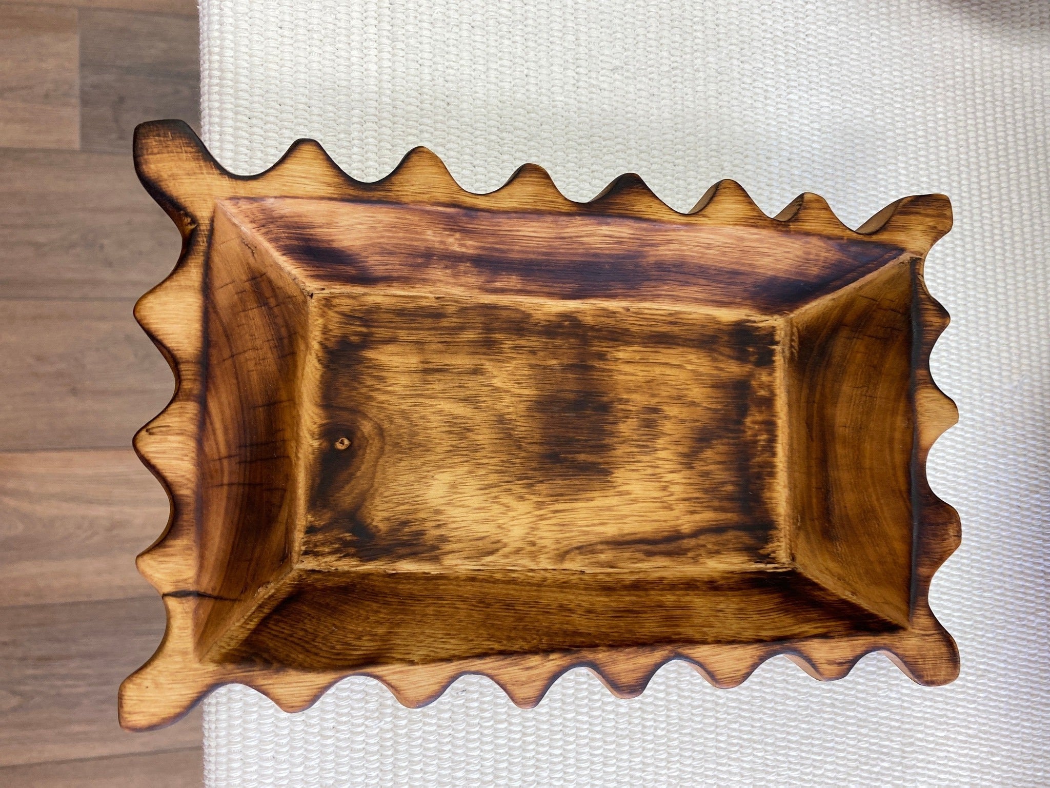 Dough Bowl with Pattern for Candles Hand Carved Dough Bowl