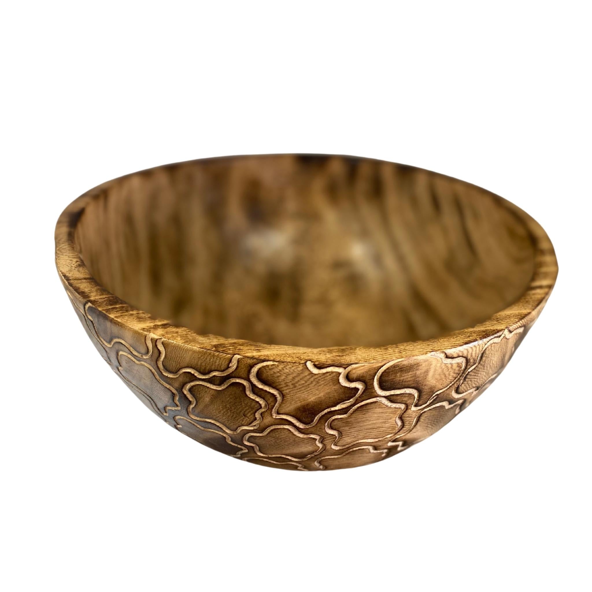 Handcrafted Wooden Salad Bowls GIRAFFE DECORATED BOWL - Tobmarc Home Decor & Gifts 