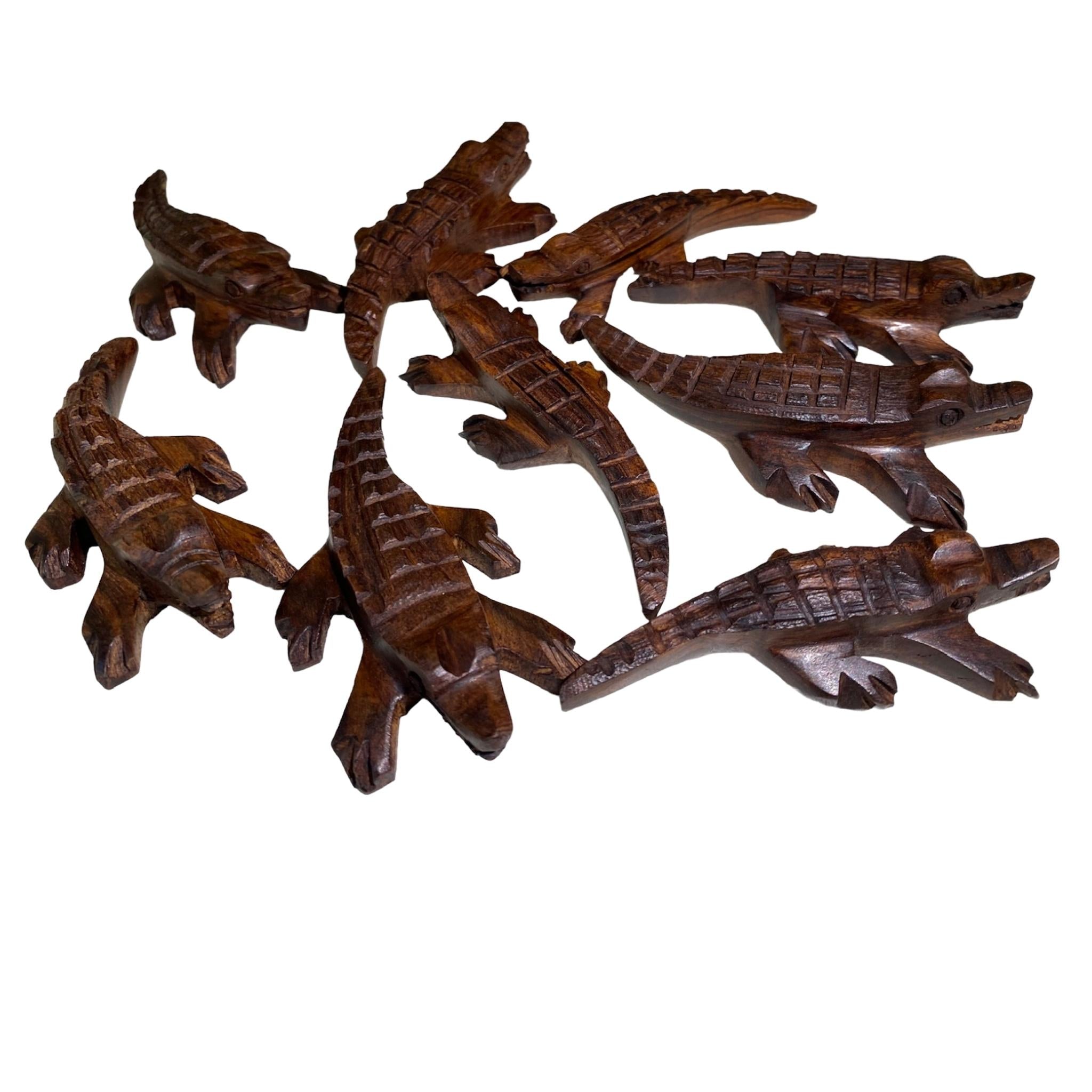Ironwood Alligator figurine Handcrafted crocodile vintage look