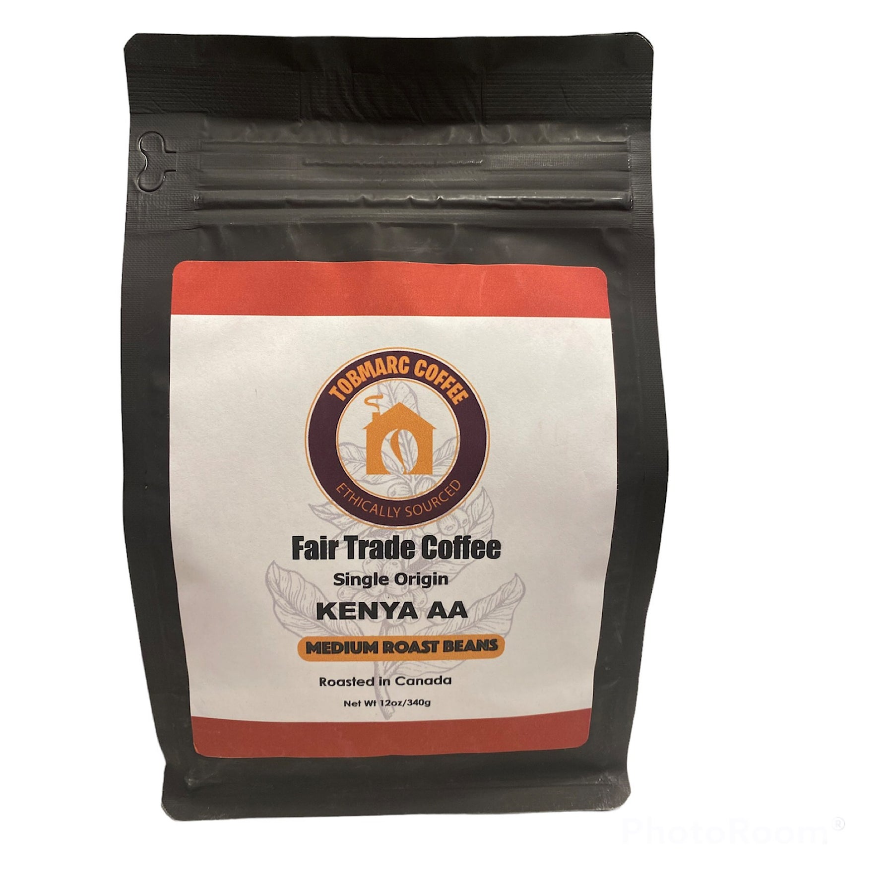 Tobmarc Kenya AA Coffee Beans Single Origin Dark, Medium Freshly Roasted in Canada  FairTrade Whole Bean Coffee(340g/12oz)