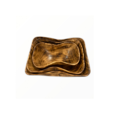 NESTING SERVING WOODEN  BOWL   Set is 3, Nesting Serving Bowls, Handcrafted Nested Jacaranda Bowls Salad serving Bowl - Tobmarc Home Decor & Gifts 