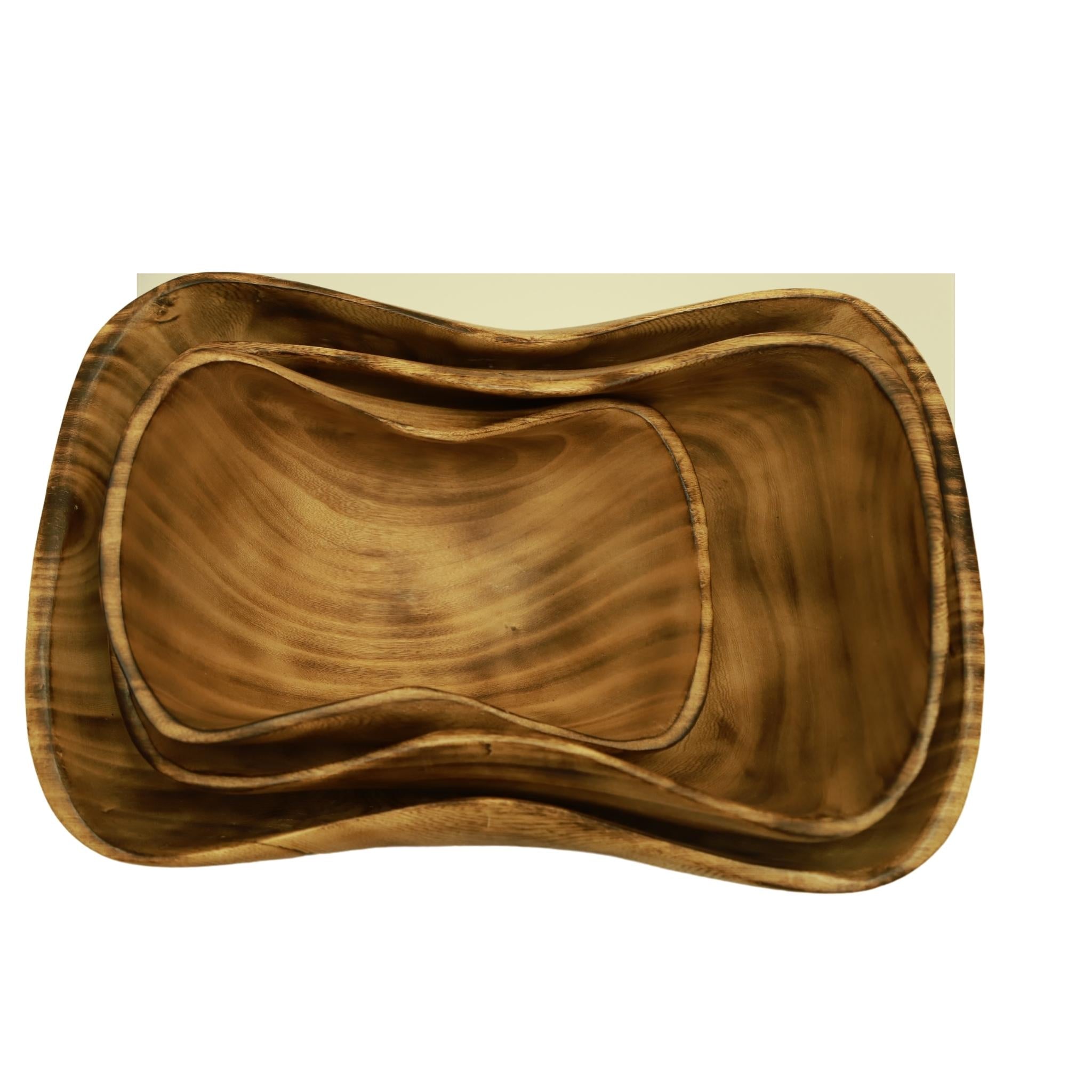 Wooden Bowls | Jacaranda, Wood Nested Bowls |Wood Salad Servers Set | handcrafted bowls | wooden serving Bowls | 3 set Bowls - Tobmarc Home Decor & Gifts 