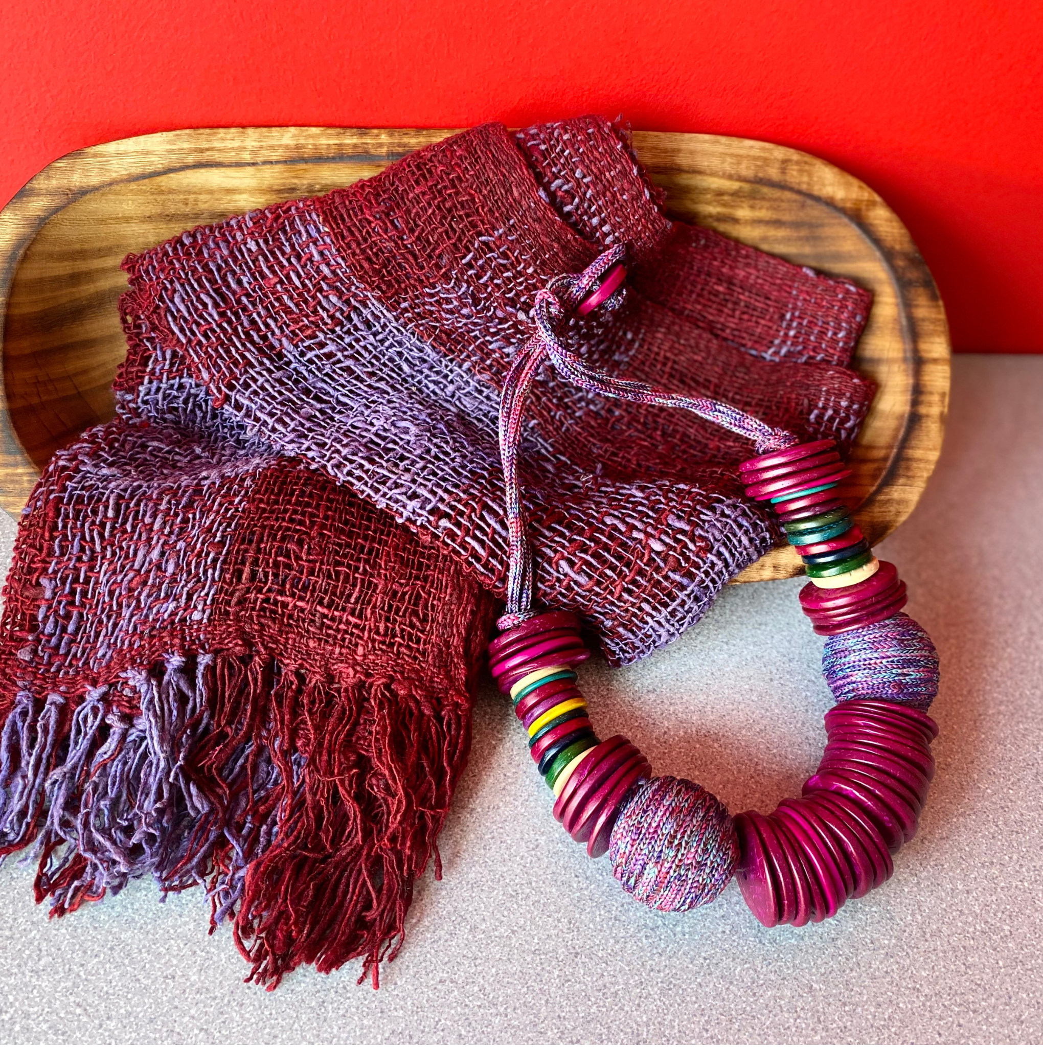 Raw Silk Scarf from Madagascar Handwoven