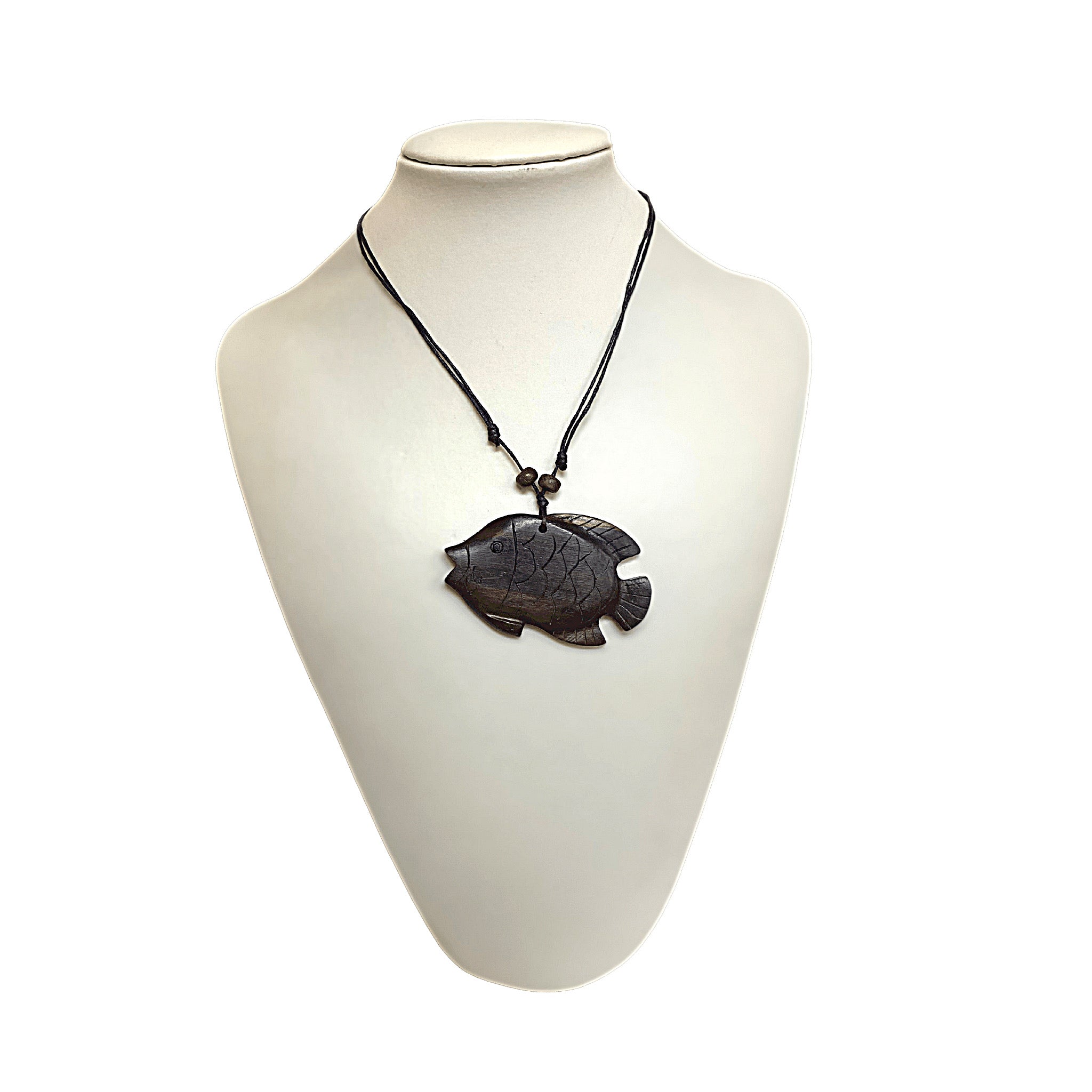 Wooden Carved Fish Necklace hand carved Ironwood Fish pendant Wood Necklace Sea Animal Nautical Wood Jewelry One of a Kind Gift for Him Her - Tobmarc Home Decor & Gifts 