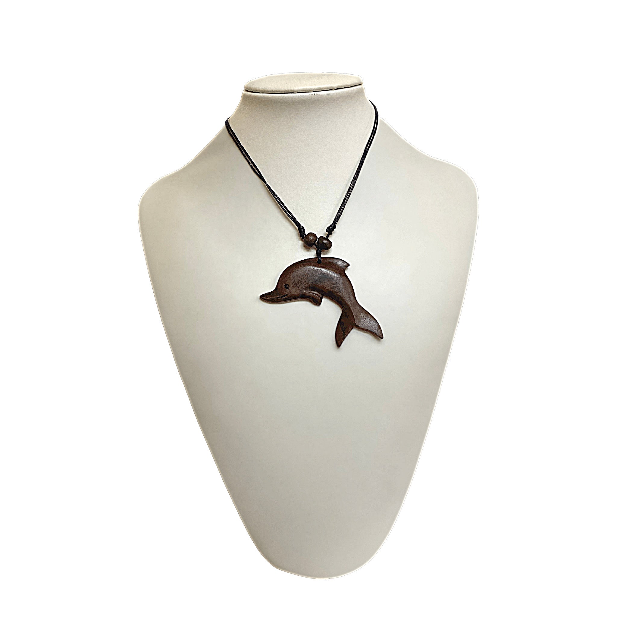 Dolphin Necklace Wooden hand carved Dolphine necklace  Ironwood Personolaized Wooden  Pendant, Sea Animal Nautical Wood Jewelry One of a Kind Gift for Him Her - Tobmarc Home Decor & Gifts 