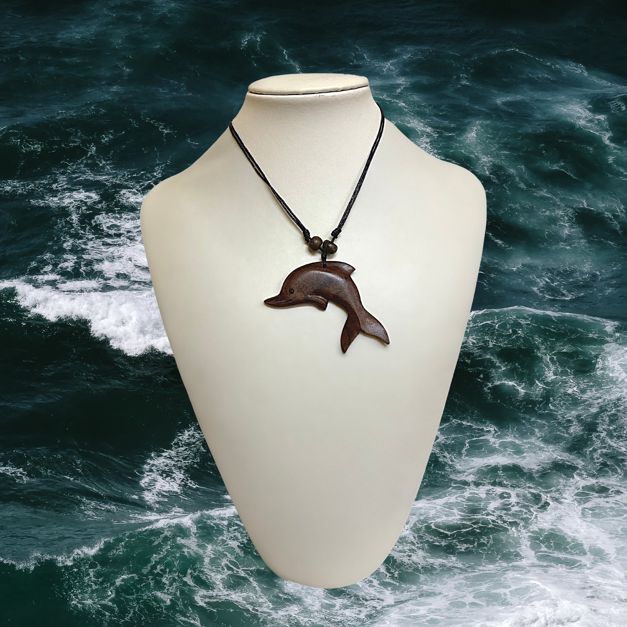 Dolphin Necklace Wooden hand carved Dolphine necklace  
