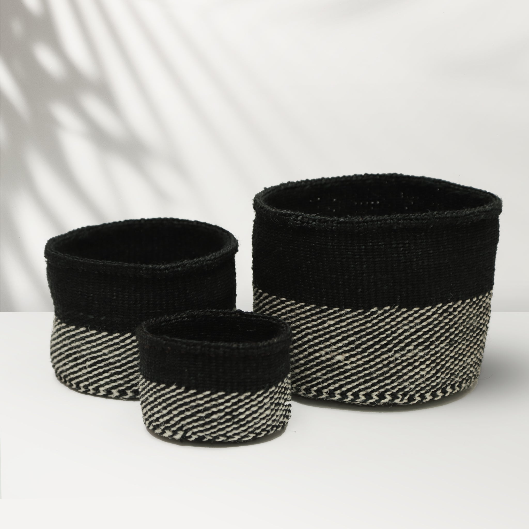 GARDENING BASKET, SISAL Basket, Black And White Natural Dye Woven Handmade Storage Basket With Cover, Gifts For Home