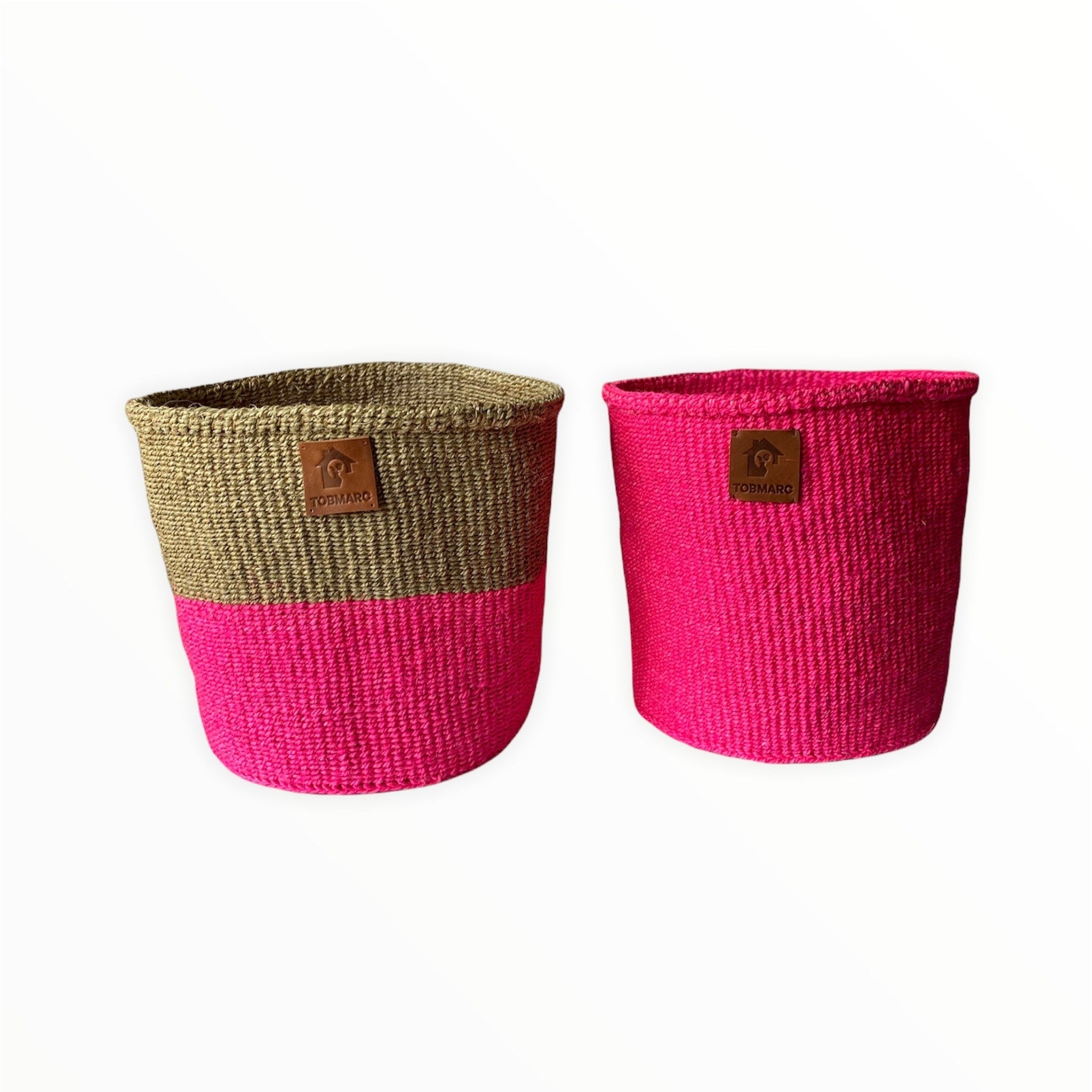 BROPINkSET2-CLEARANCE Tone Storage Baskets, Plant Baskets, African Basket Planters, Laundry Basket, Toy Storage Baskets - Tobmarc Home Decor & Gifts 