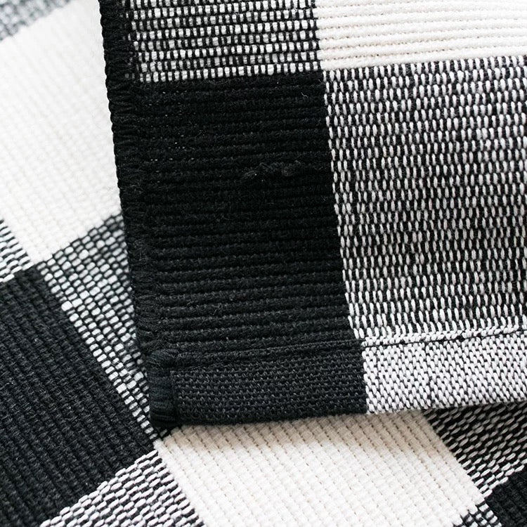 4 Pcs Black White Plaid Buffalo Placemats for Home Holiday Christmas Table Decorations - Tobmarc Home Decor & Gifts 